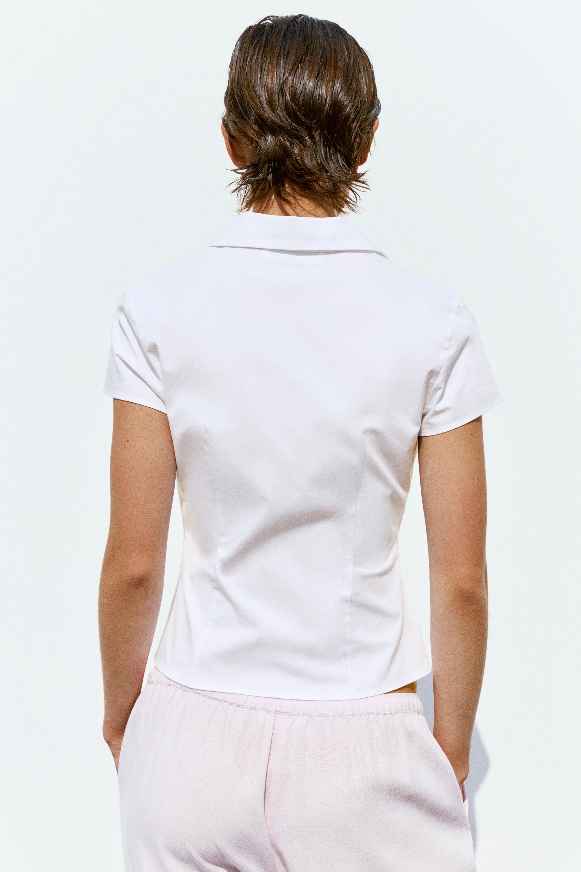 Vücuda oturan kısa kollu gömlek - Görsel 7