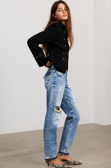 Low-rise slim fit jeans — Medium blue 1