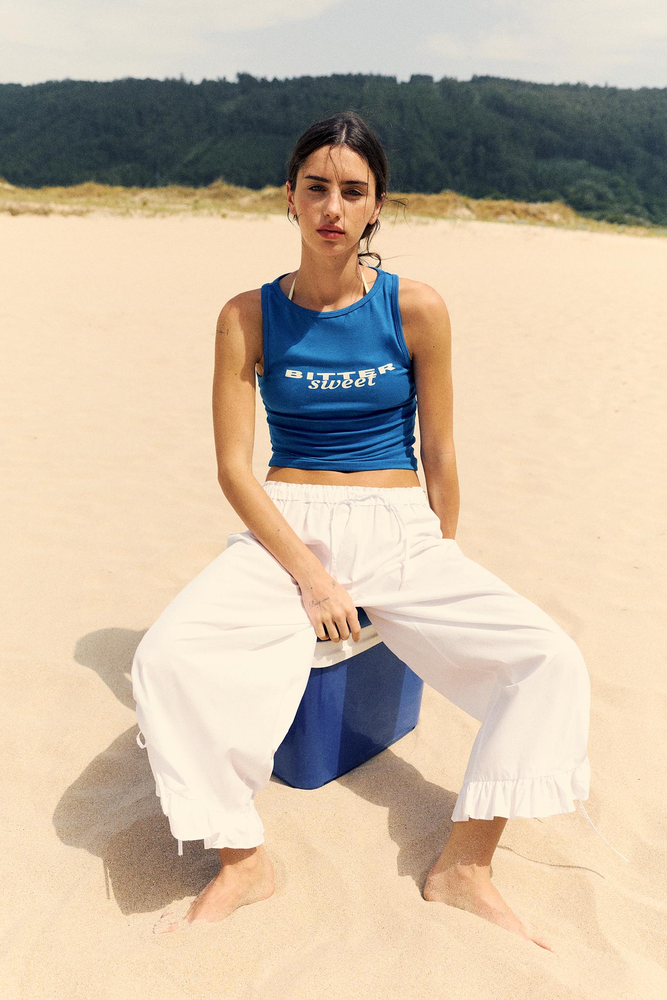 Text tank top — Deep blue