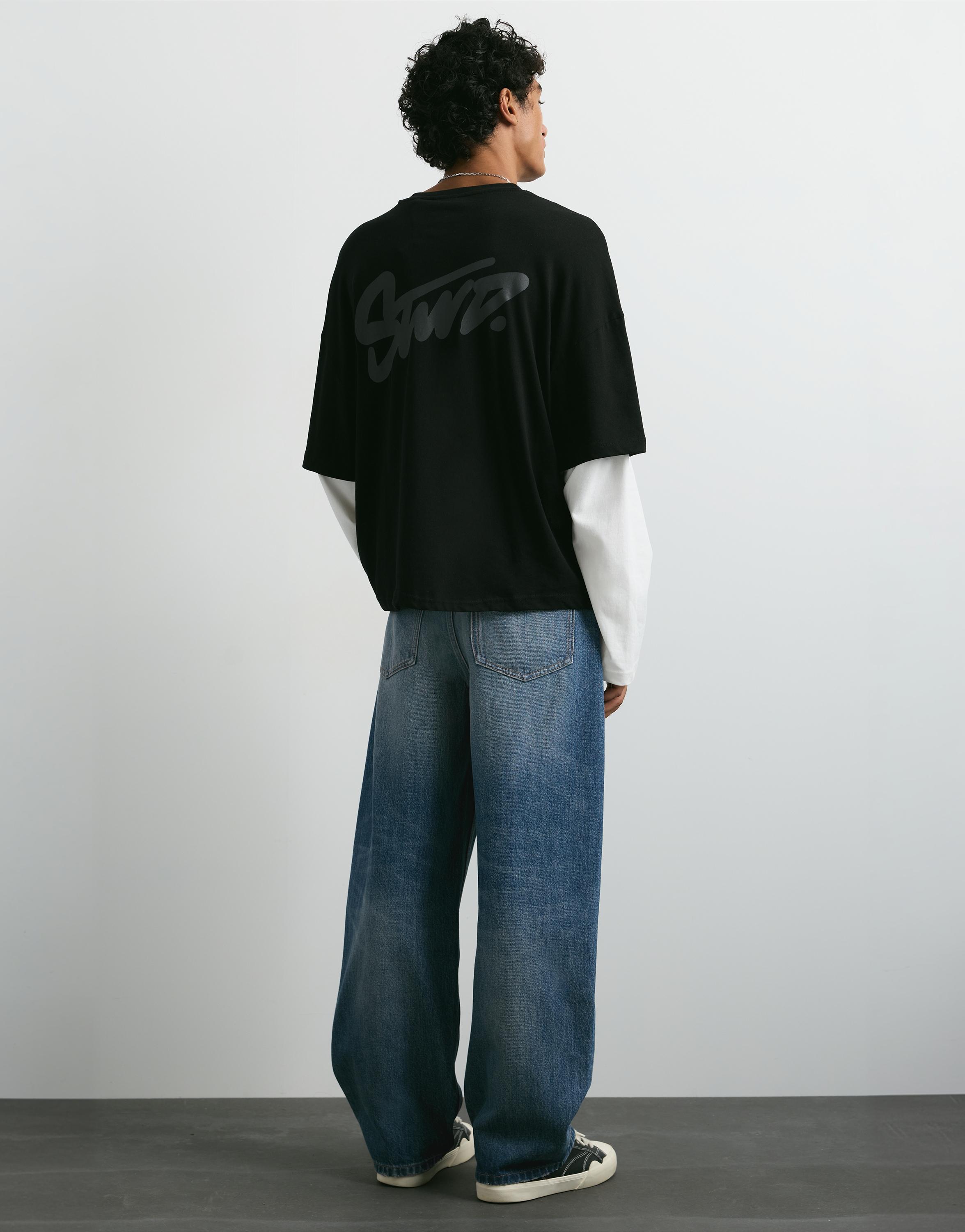 Balloon-fit baggy jeans — Medium blue