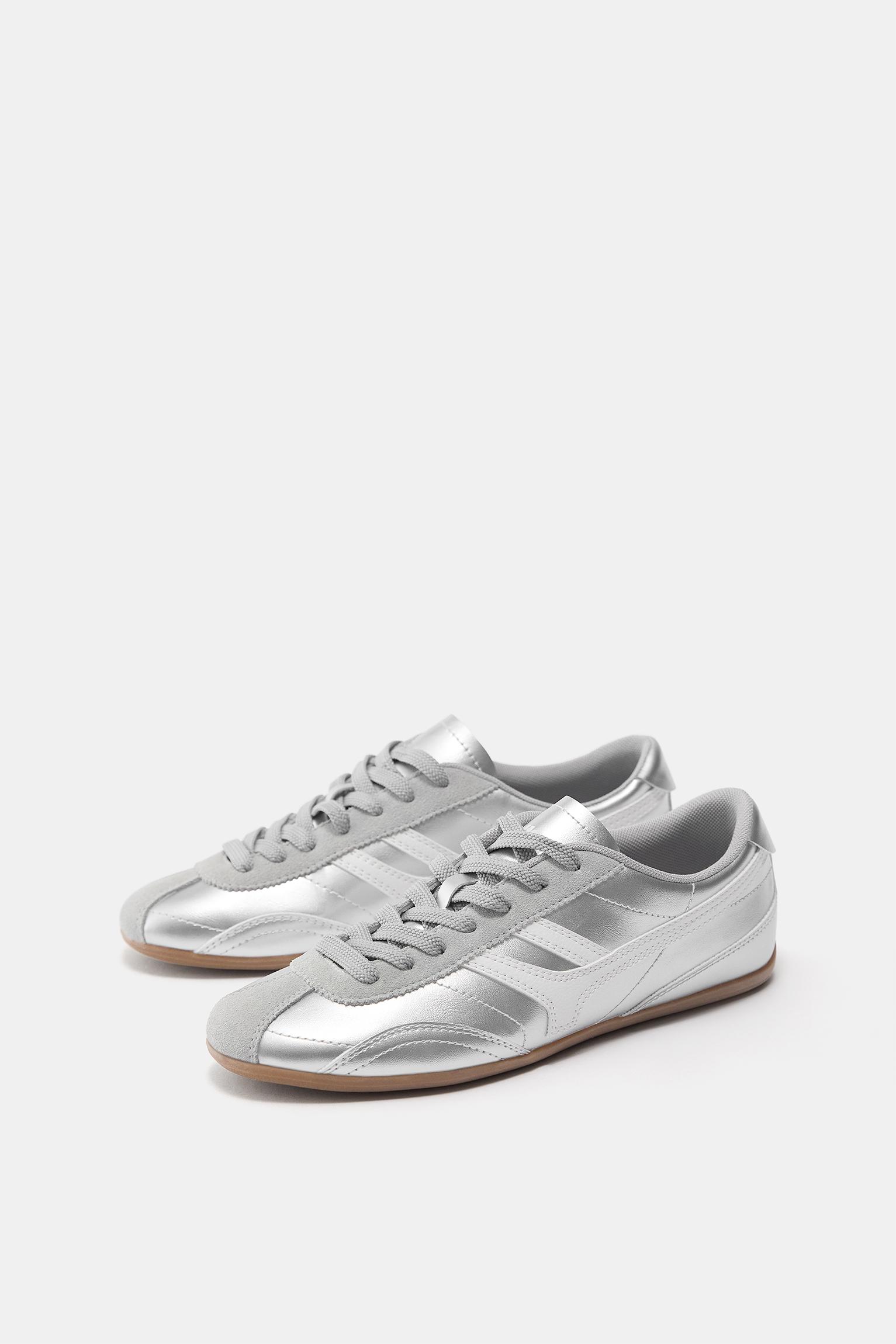 Retro metallic trainers — Silver