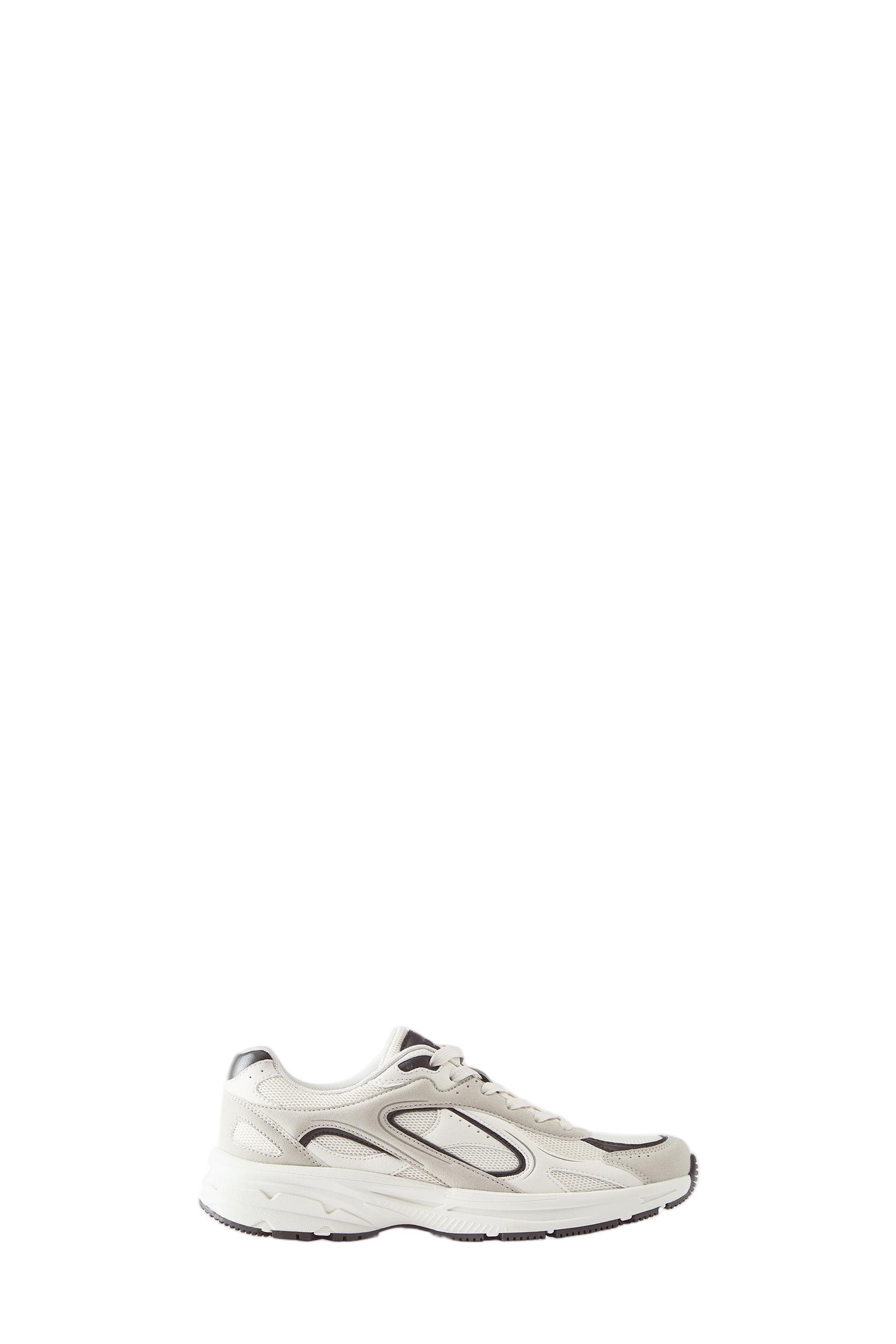 Multi-panel trainers — Ecru