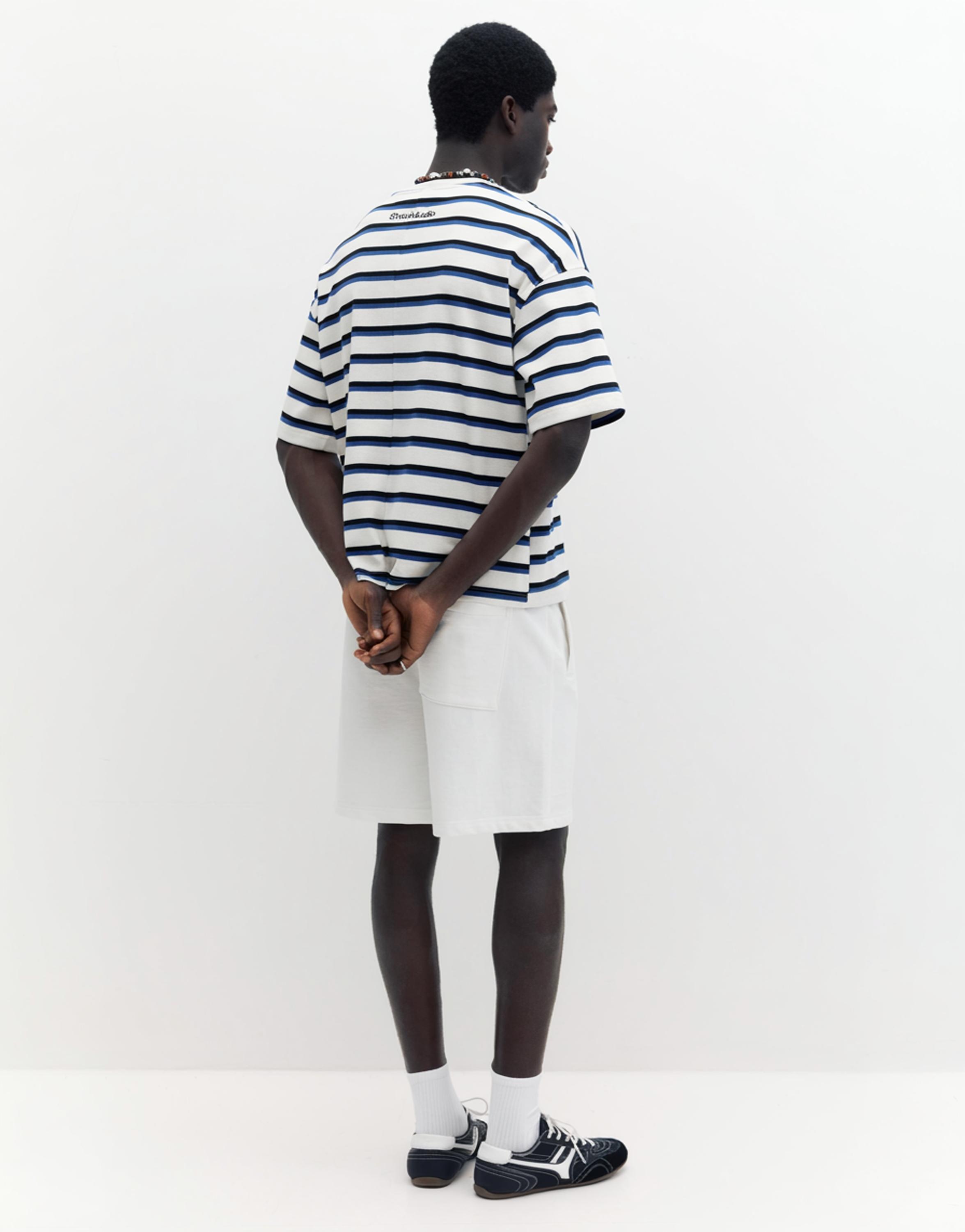 Logolu jogger bermuda şort - Görsel 7
