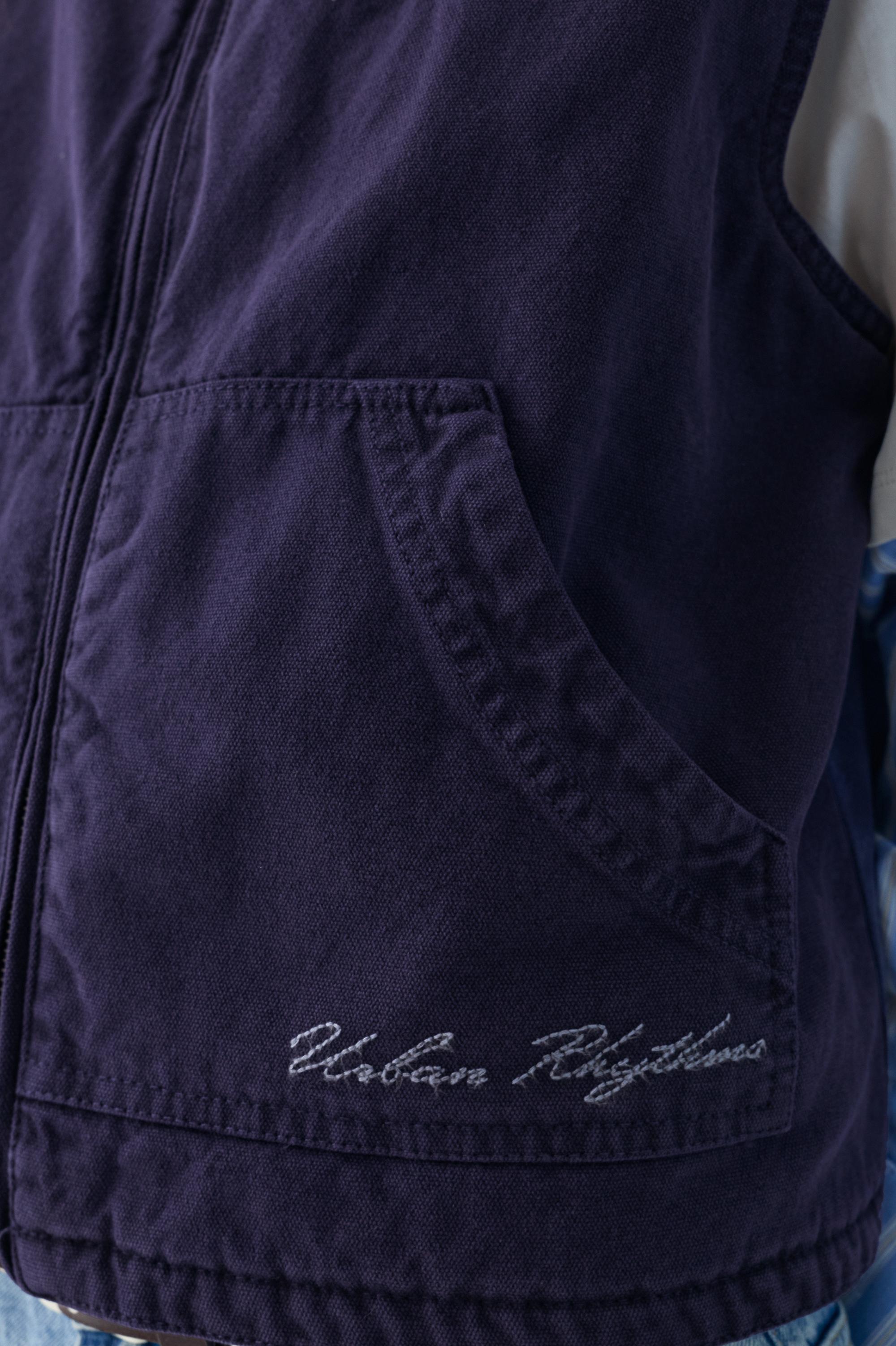 Quilted cotton vest — Navy