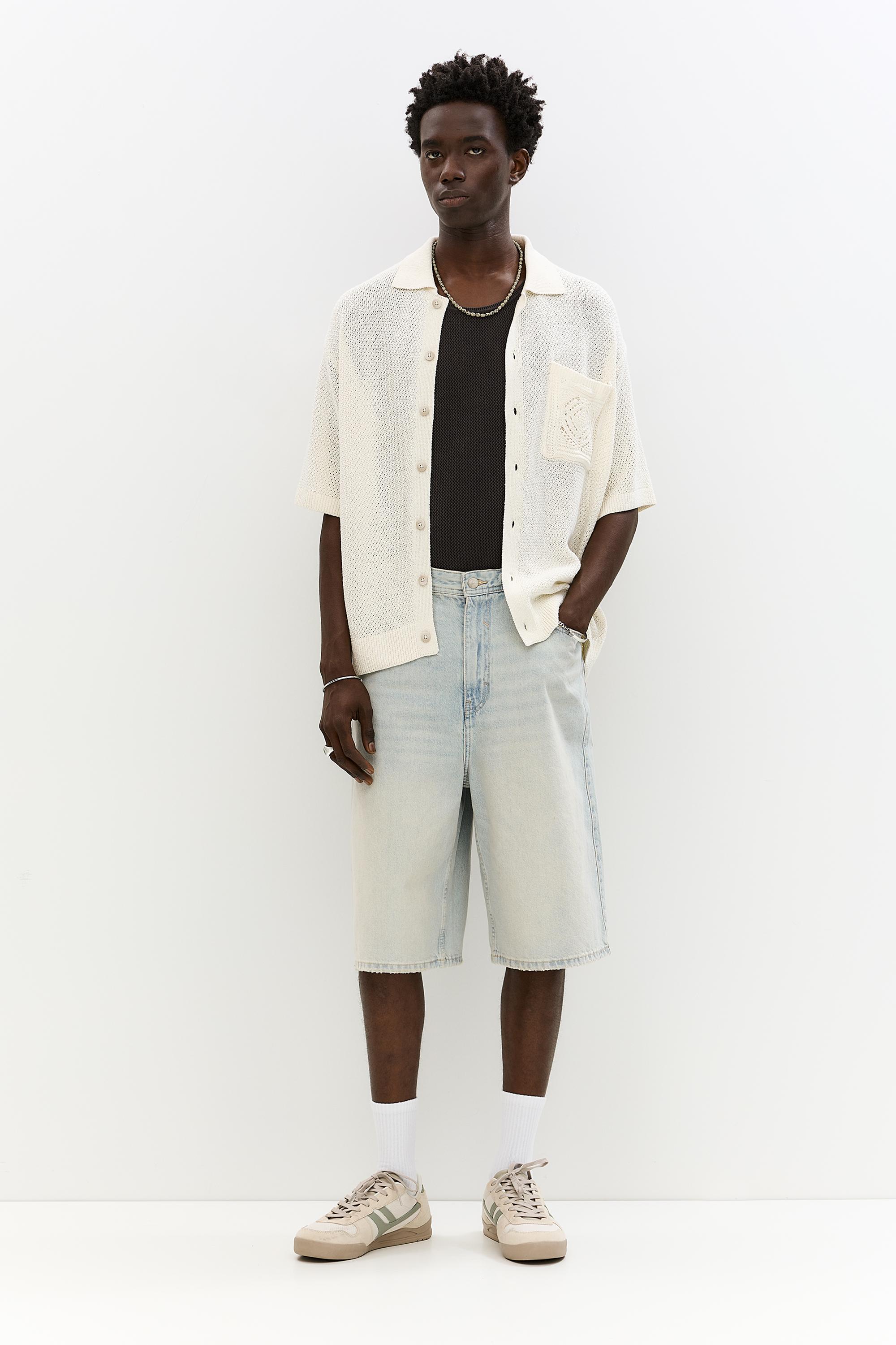 Skater jorts — Pale indigo