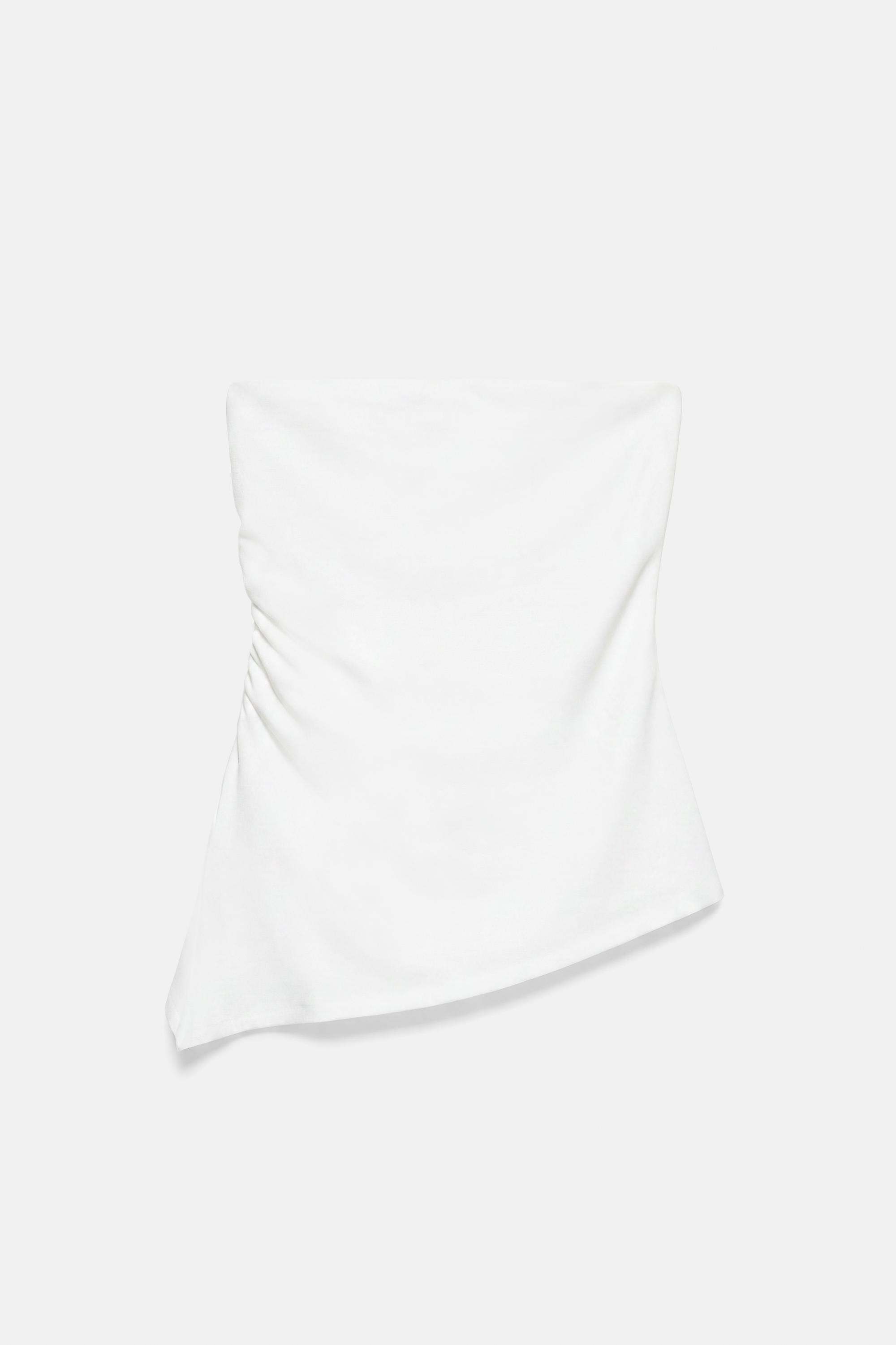 Asymmetric bandeau top — White