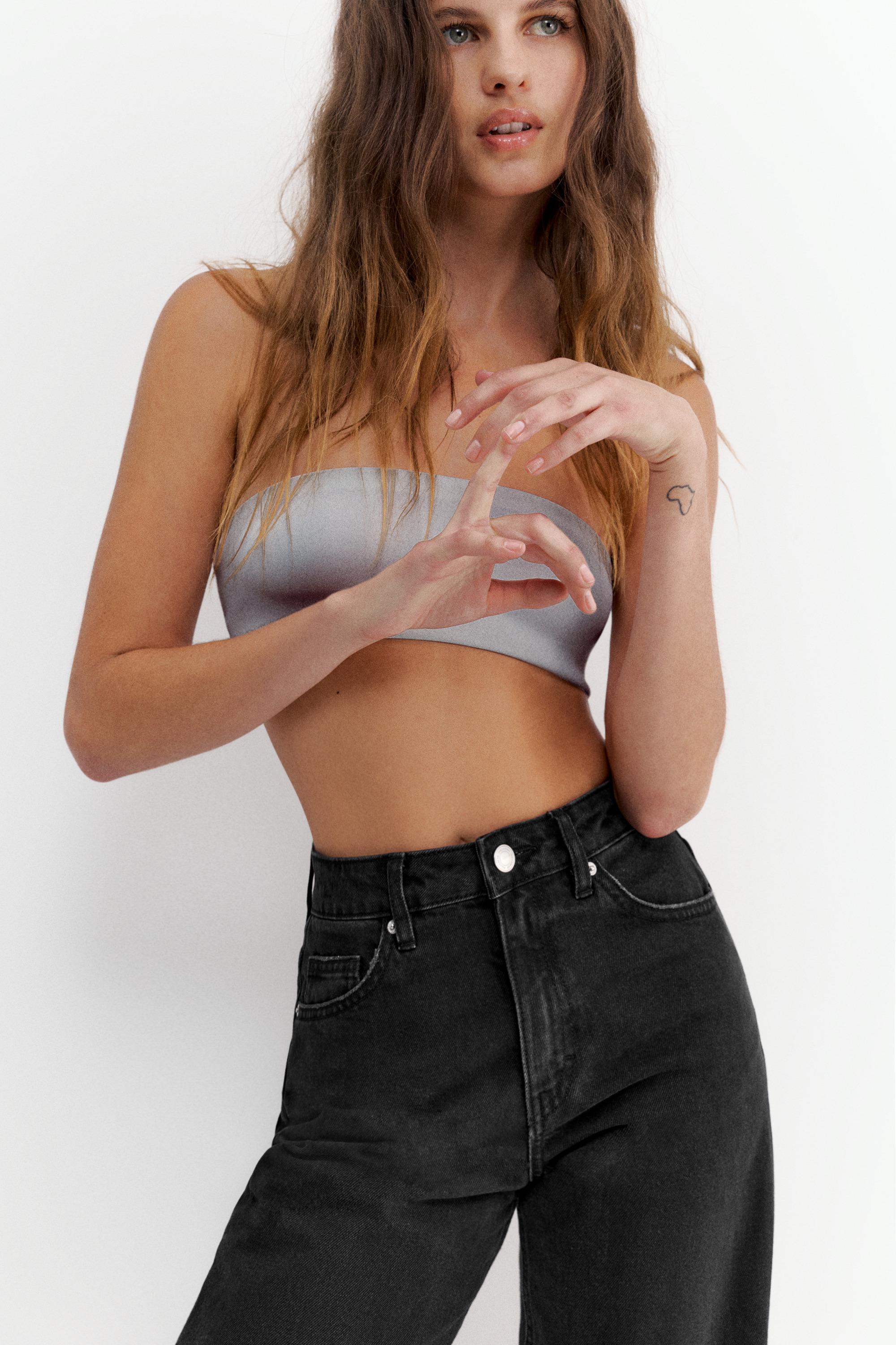 High-waist wide-leg jeans — Black
