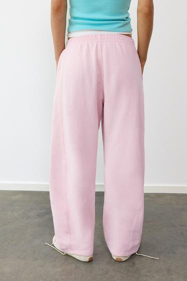 Barrel-leg joggers — Pastel pink 4