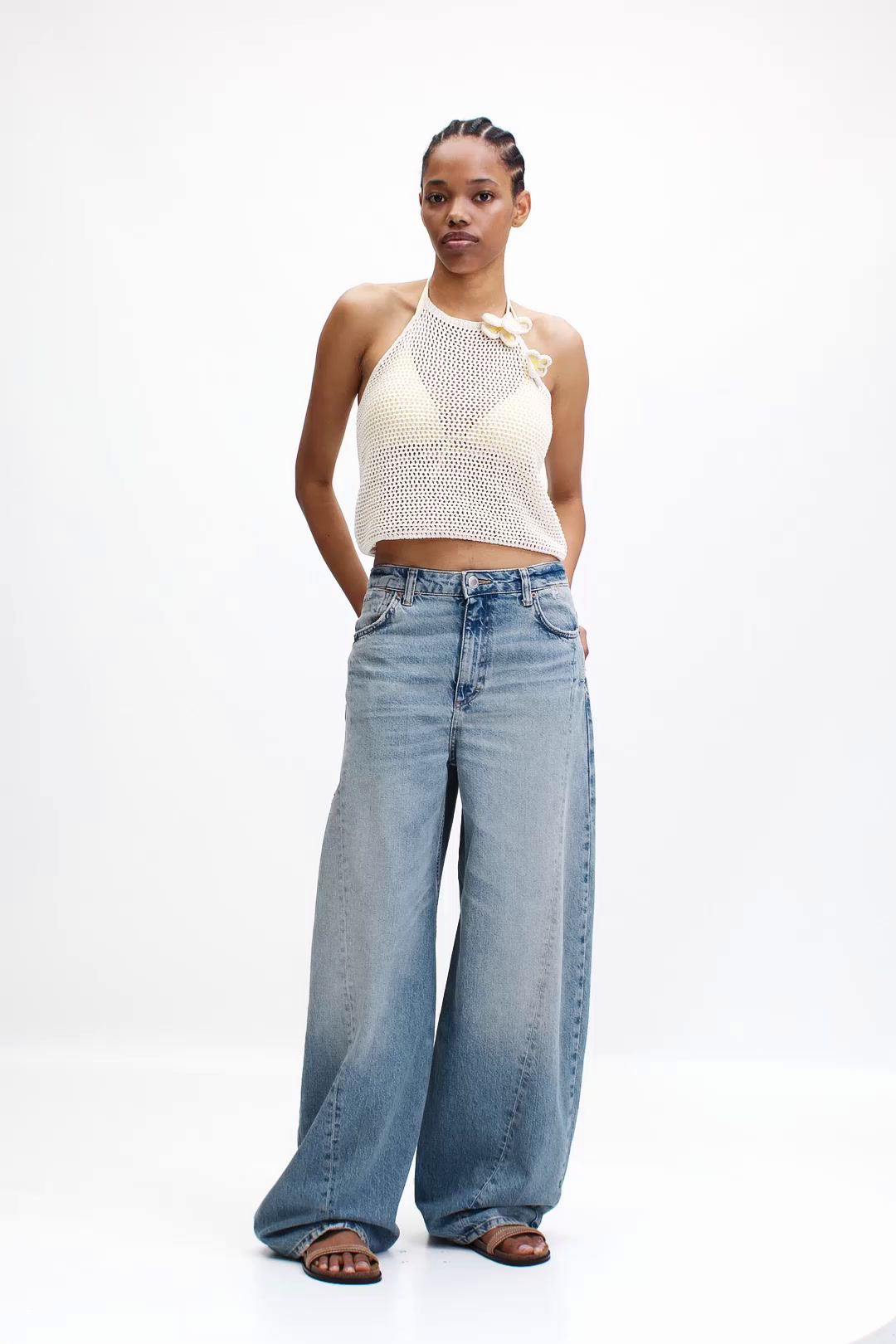 Mid-waist barrel jeans pull&bear