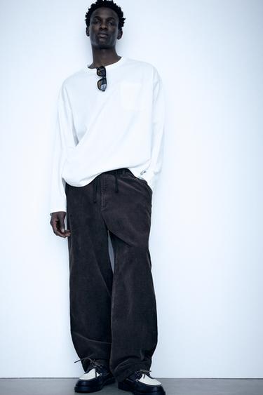 Corduroy jogger trousers — Anthracite grey 1