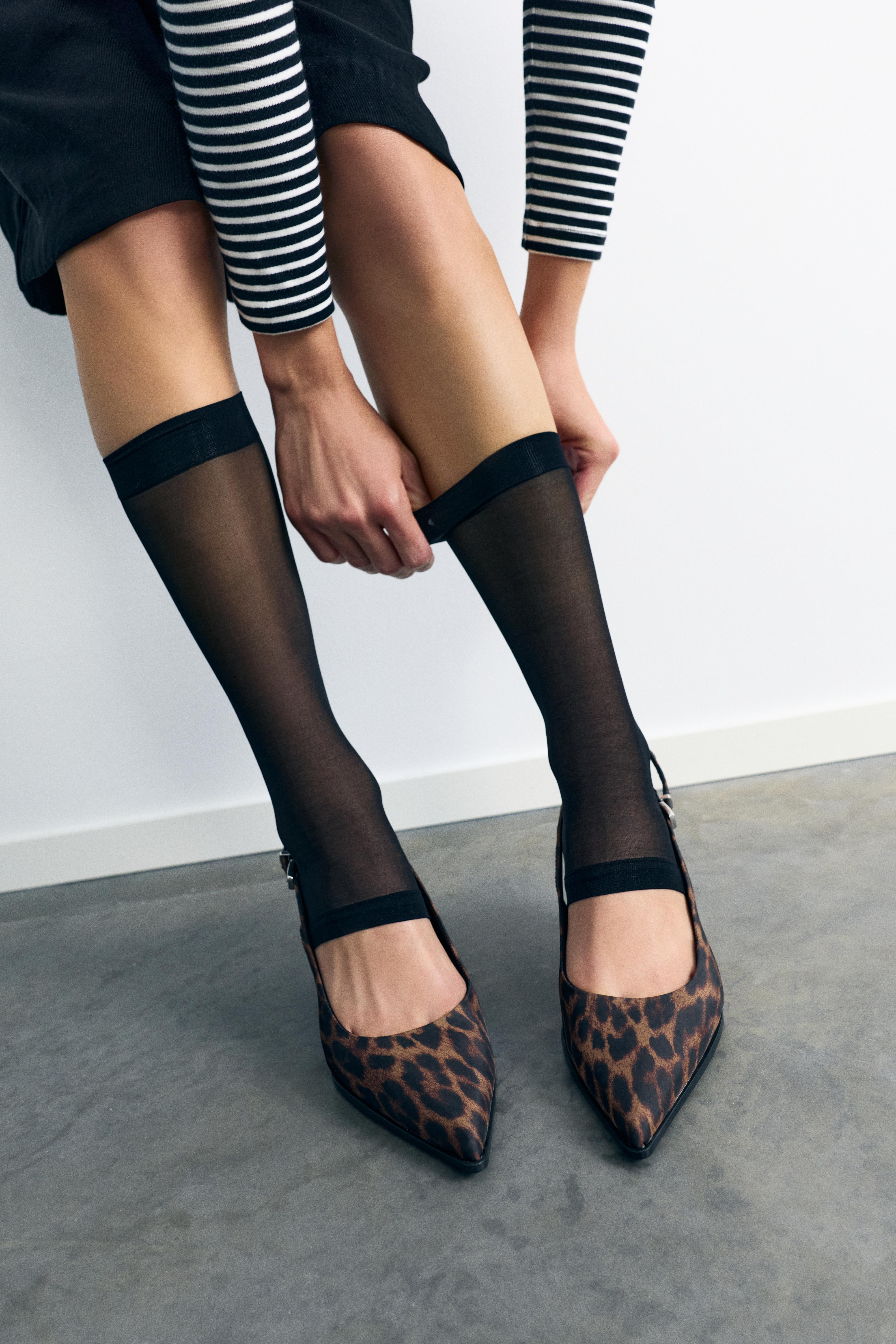 Leopard print slingback heels — Leopard