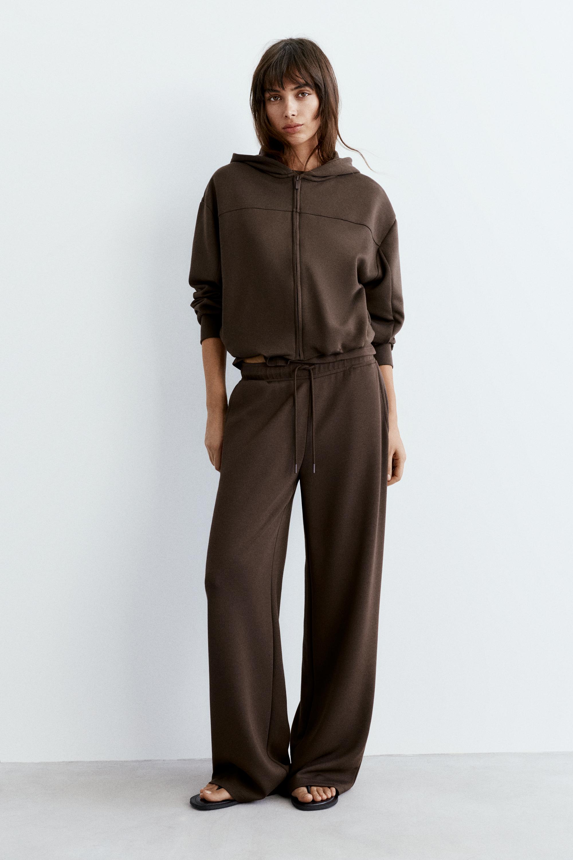 Soft touch hooded sweatshirt — Brown