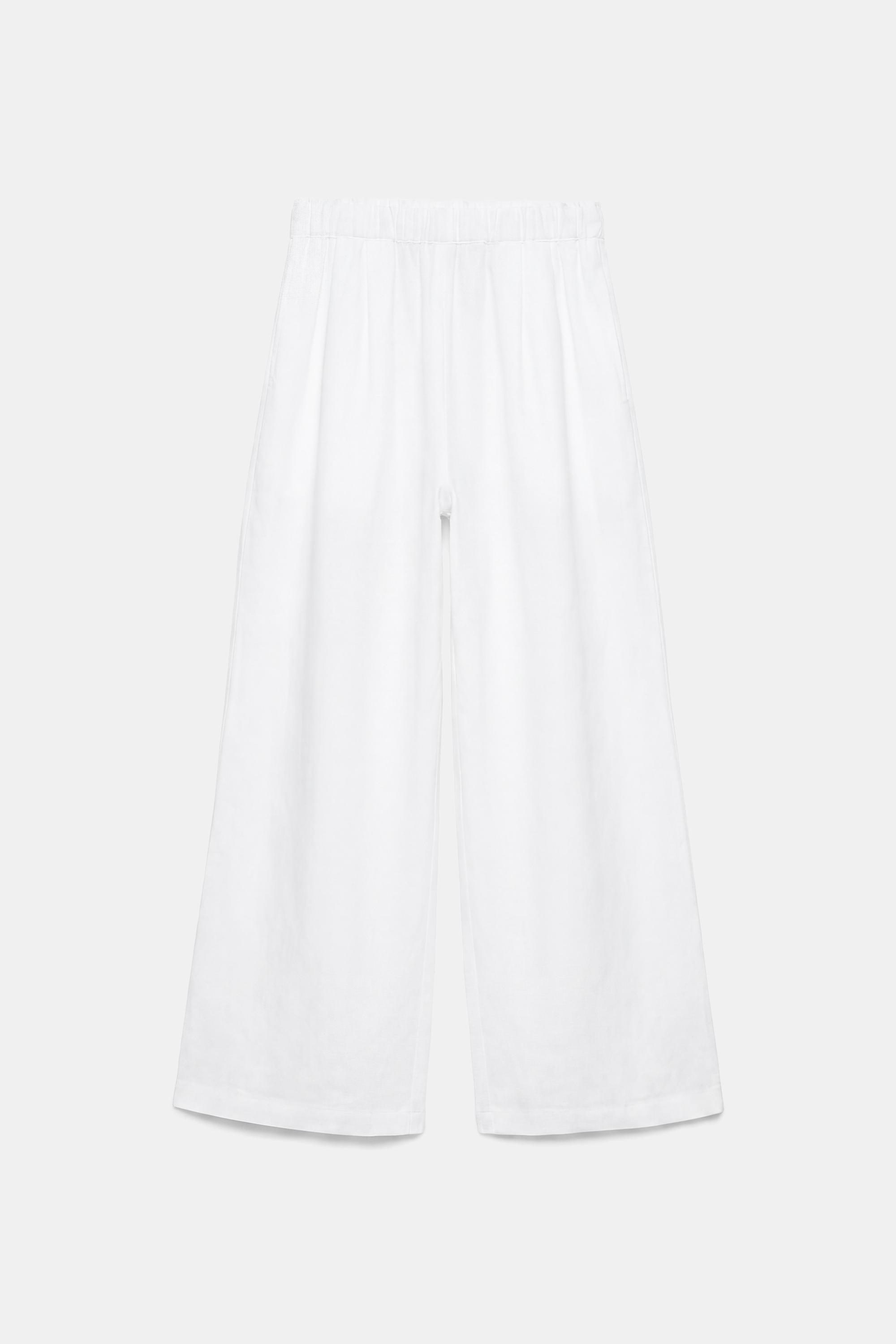 Elasticated waist culottes — White
