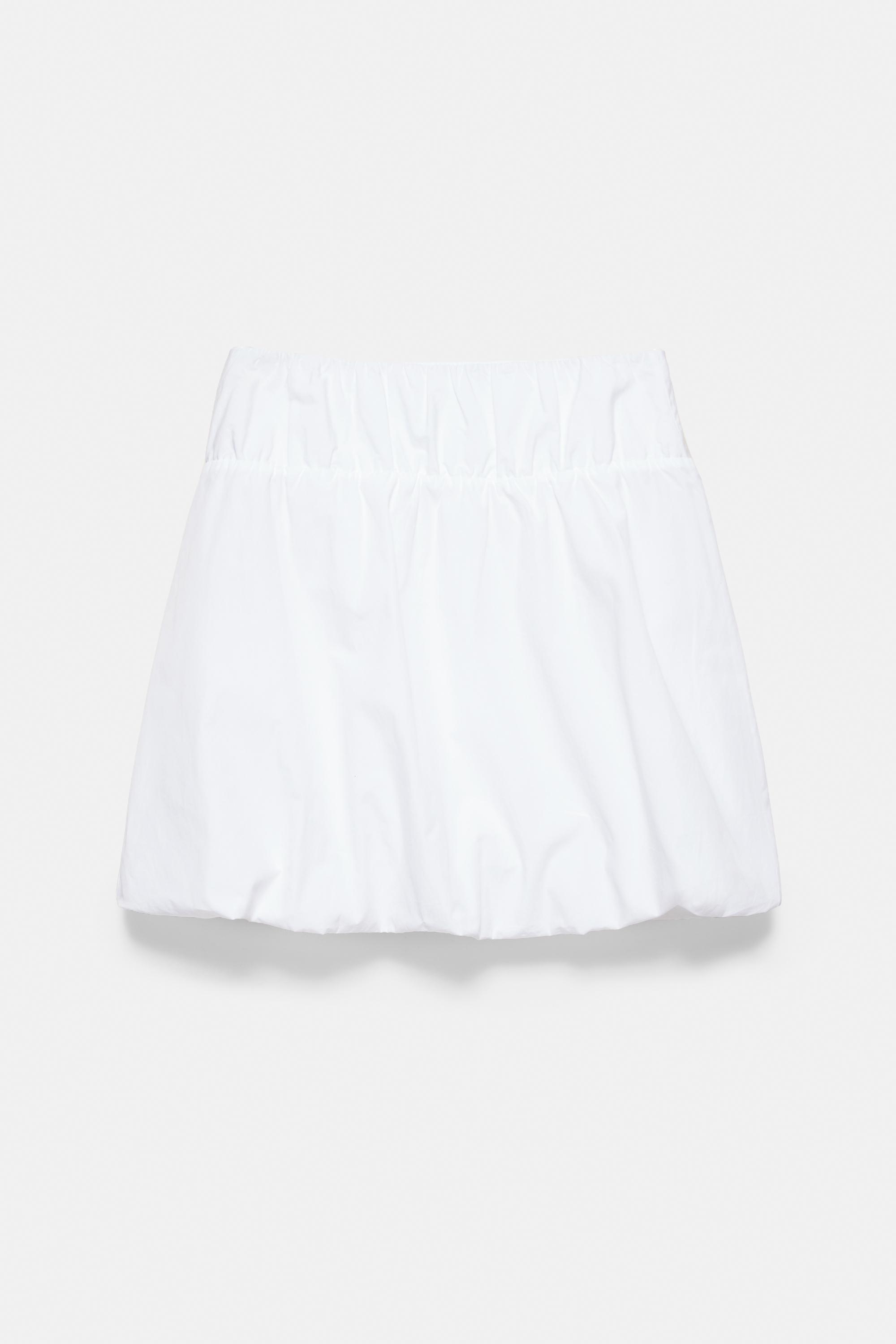 Poplin balloon skirt — White