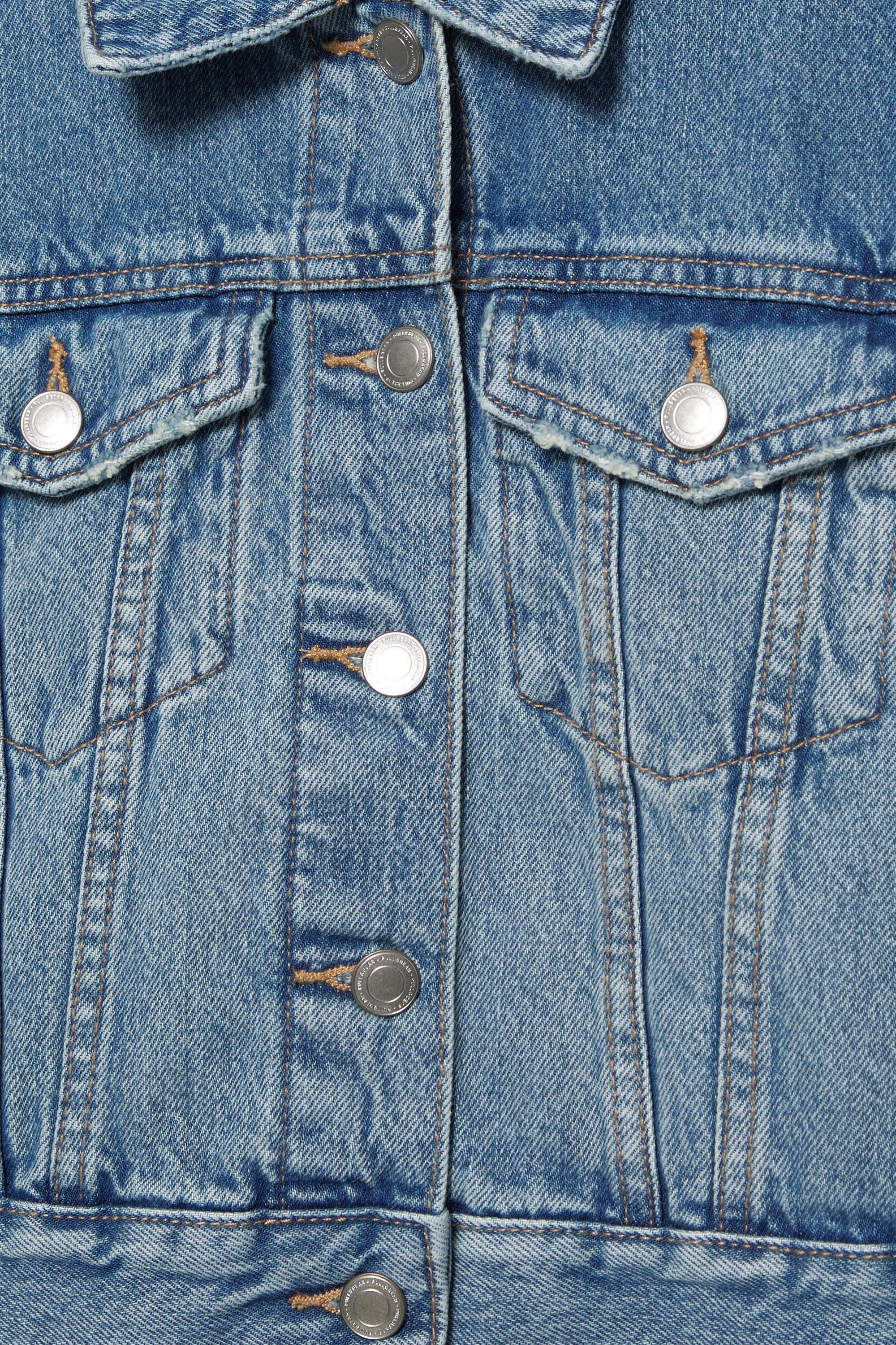 Cropped denim jacket — Medium blue
