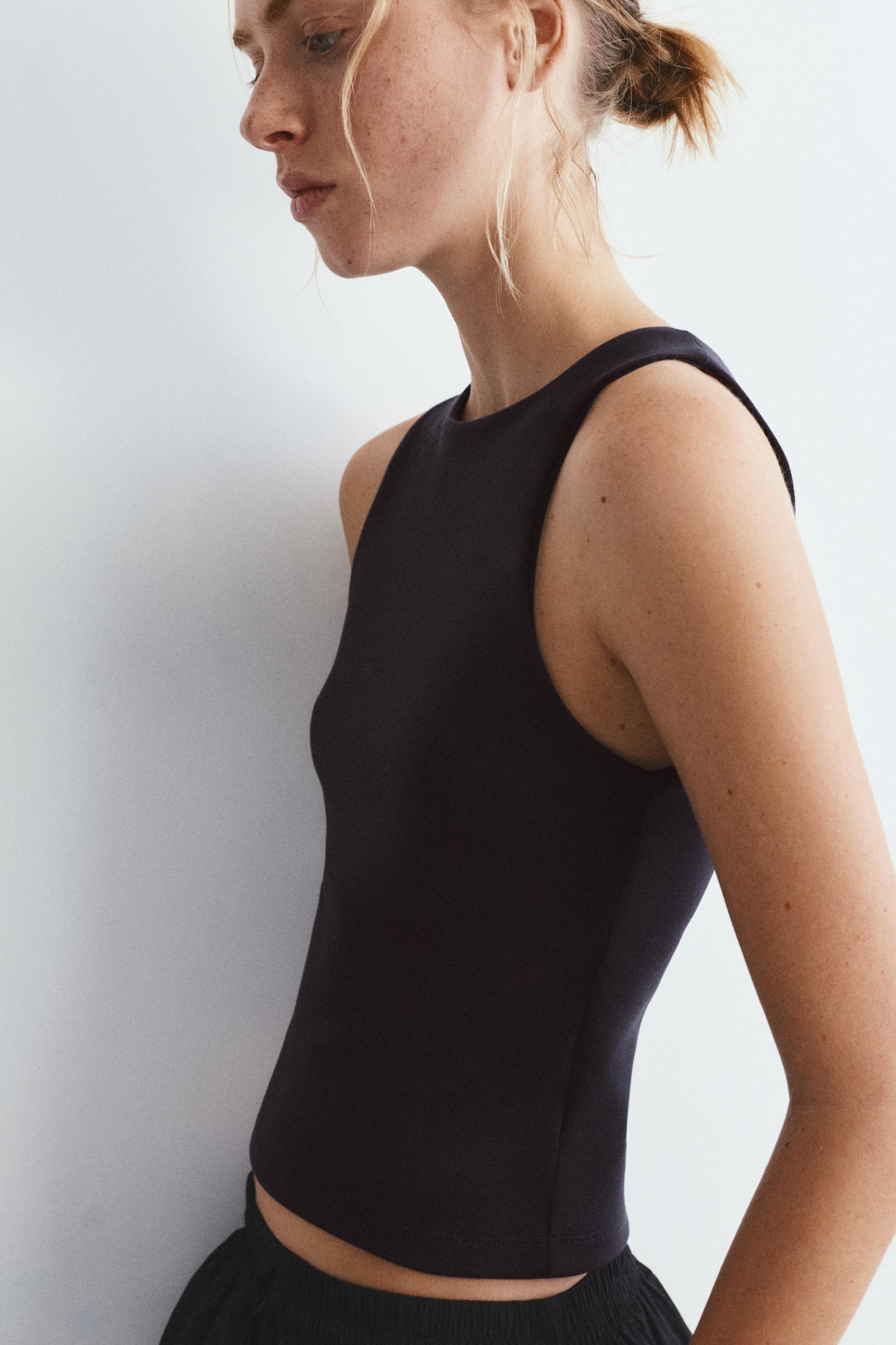 Soft-touch tank top — Black