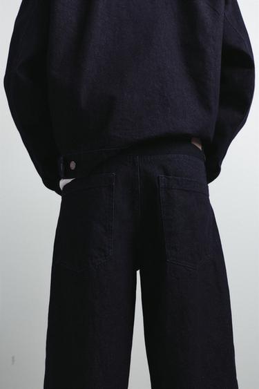 Front seam barrel jeans — Navy 3