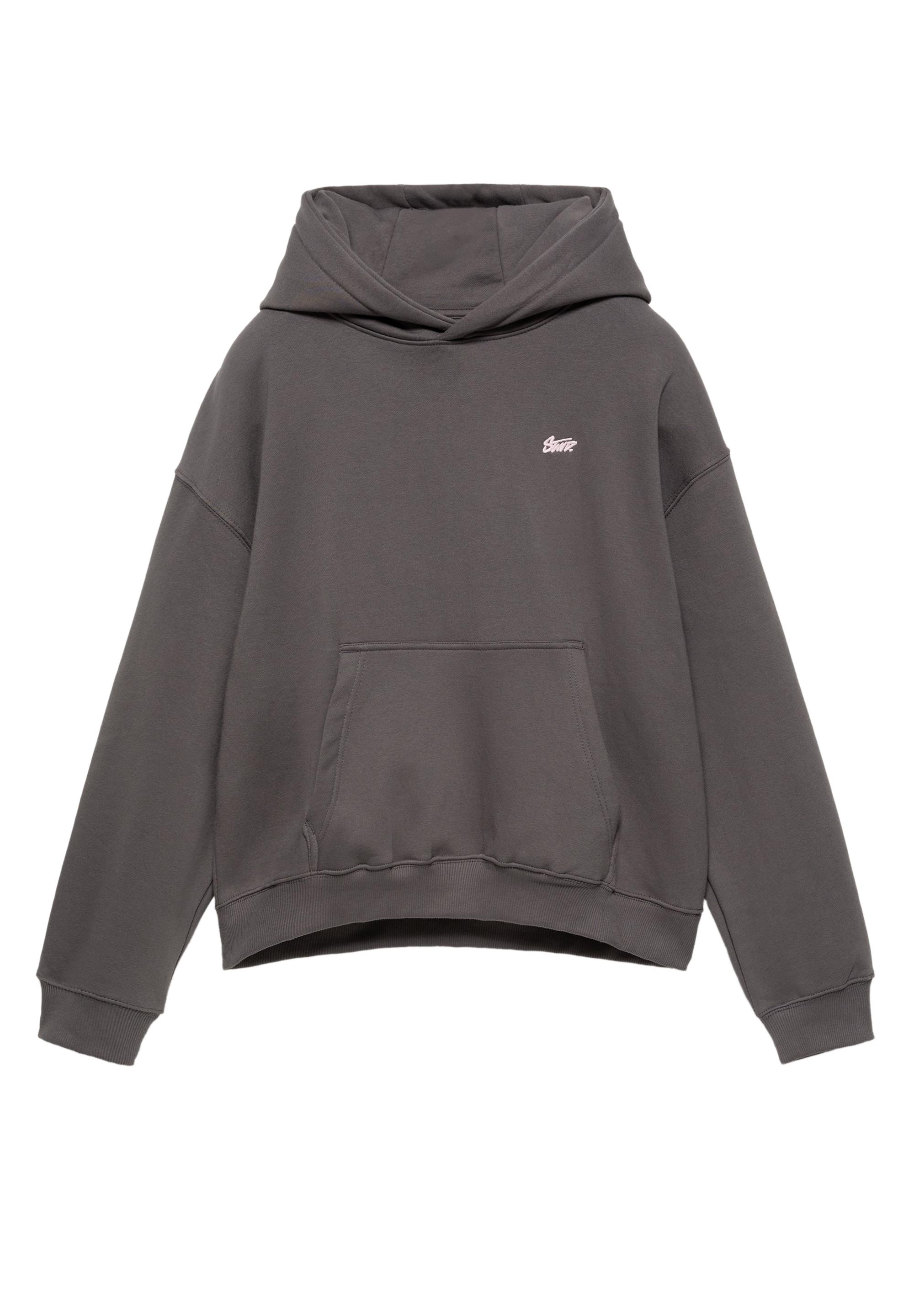 STWD logo boxy hoodie — Anthracite grey (alternate view)