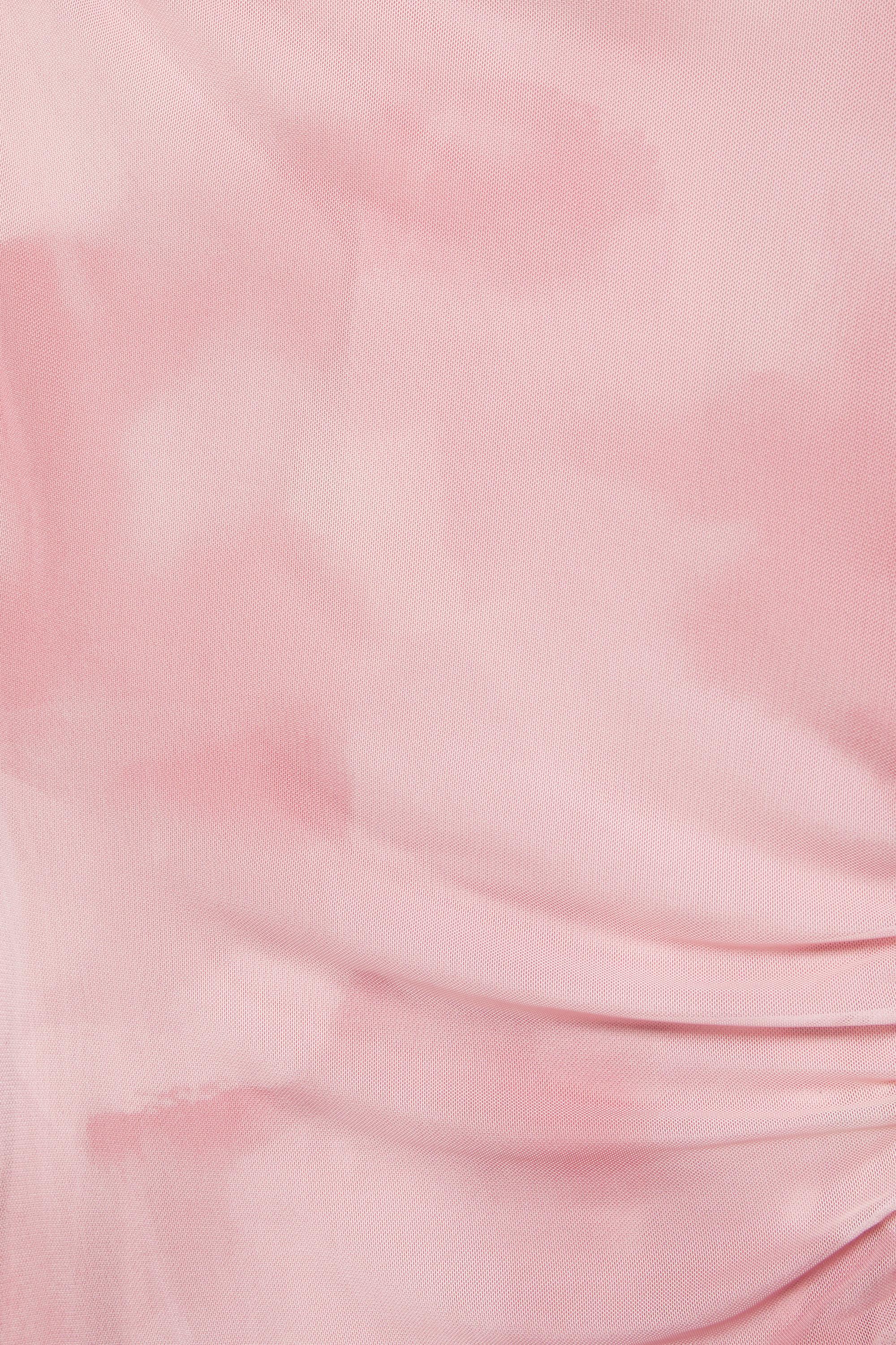 Asymmetric tulle midi dress — Dusty pink