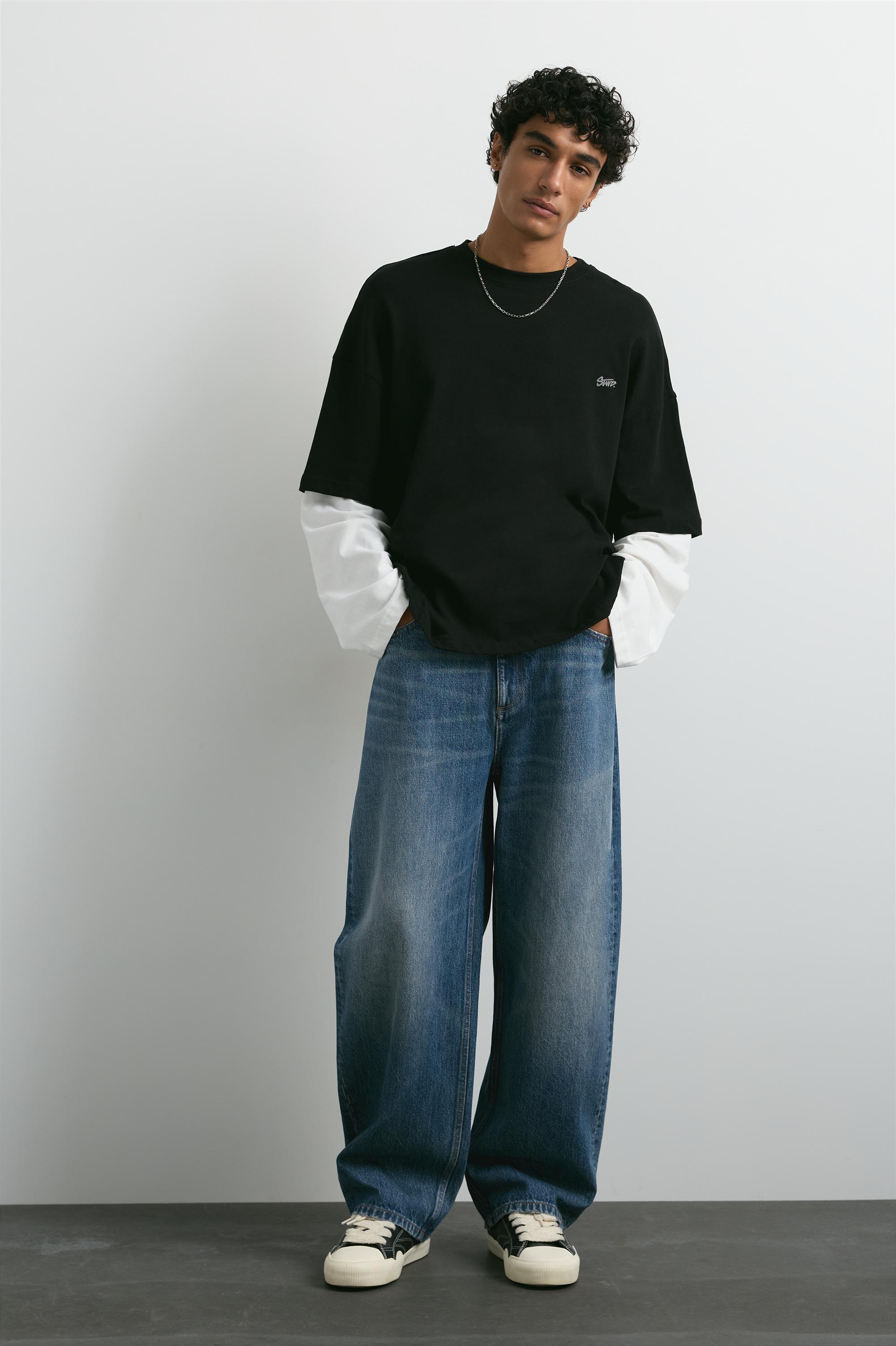 Balloon-fit baggy jeans — Medium blue