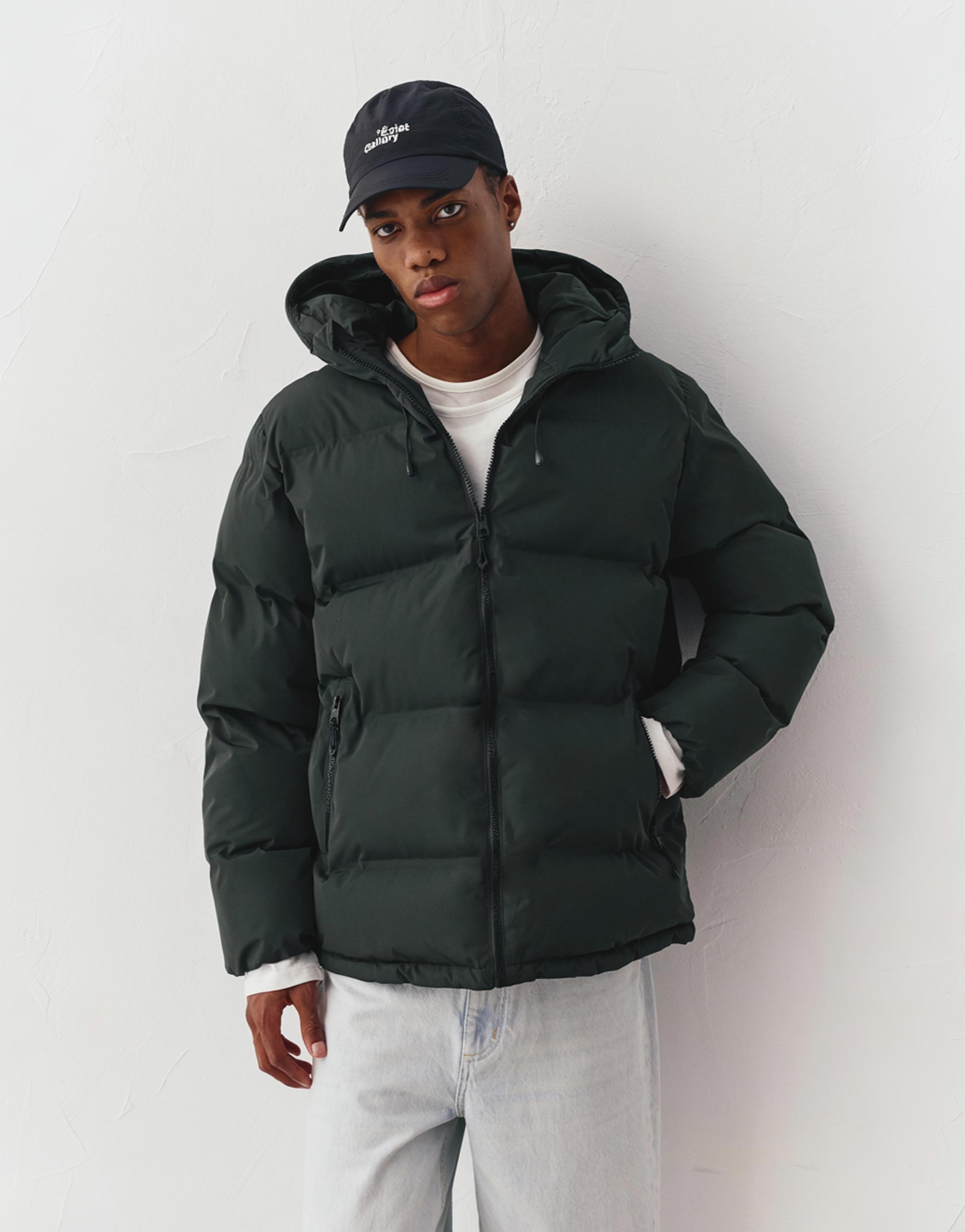 Kapüşonlu, ısıyla mühürlenmiş şişme ceket - Görsel 45