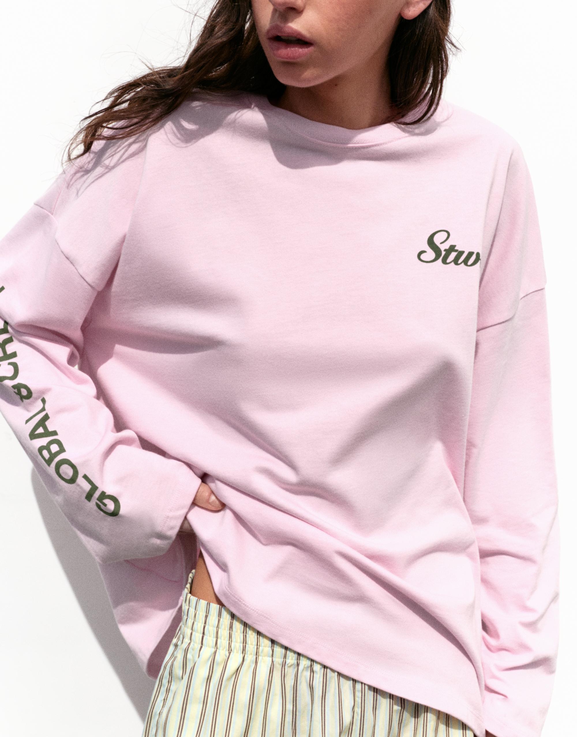 Long sleeve STWD T-shirt — Pink/White