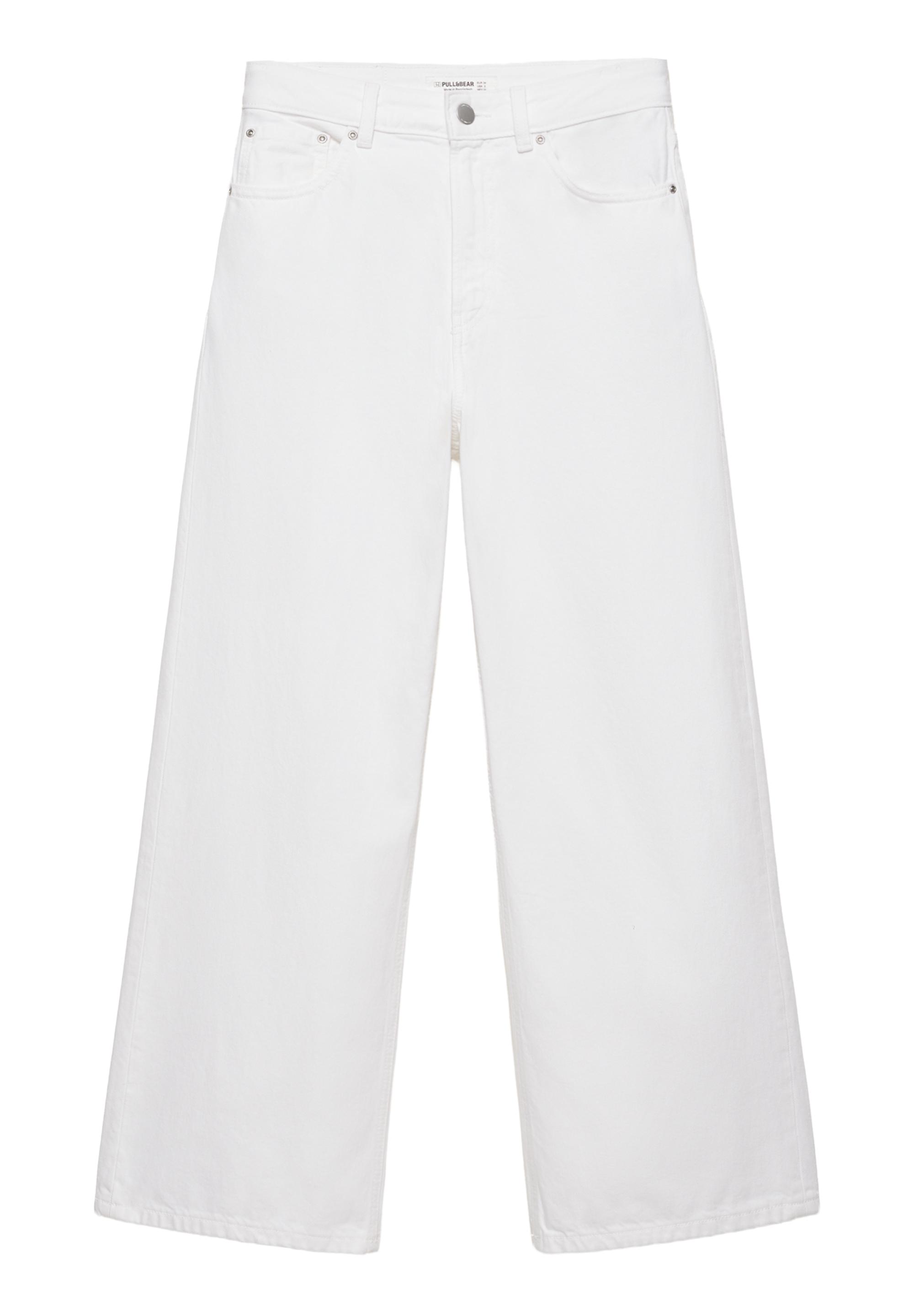 Mid-waist baggy jeans — White