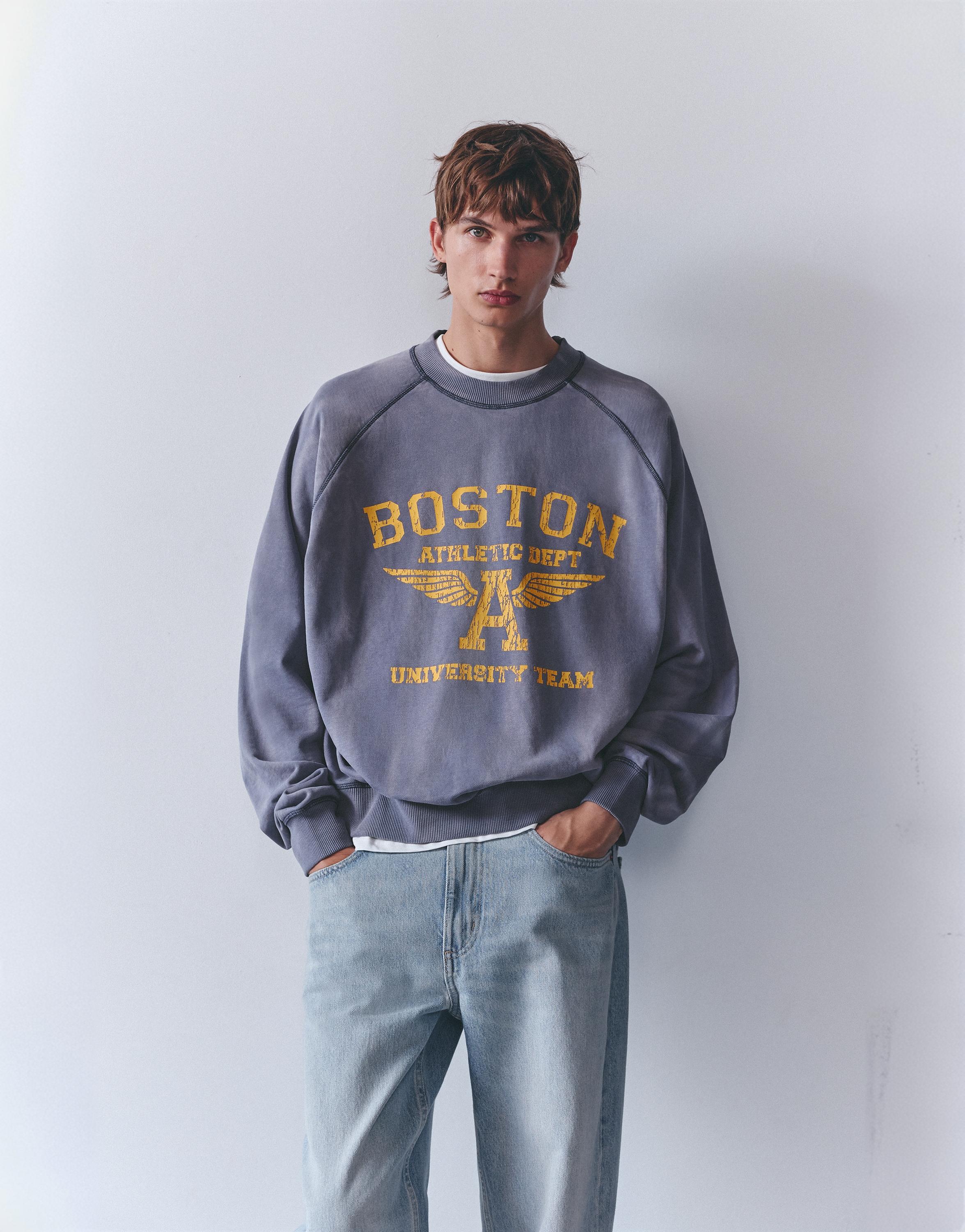 Boston round neck sweatshirt — Blue