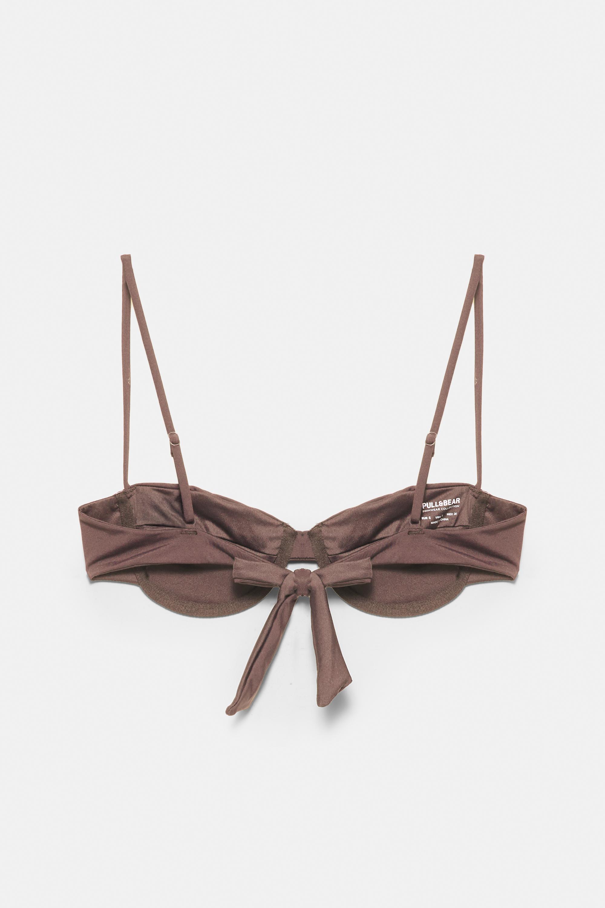 Drape detaylı balkonet bikini üstü - Görsel 15