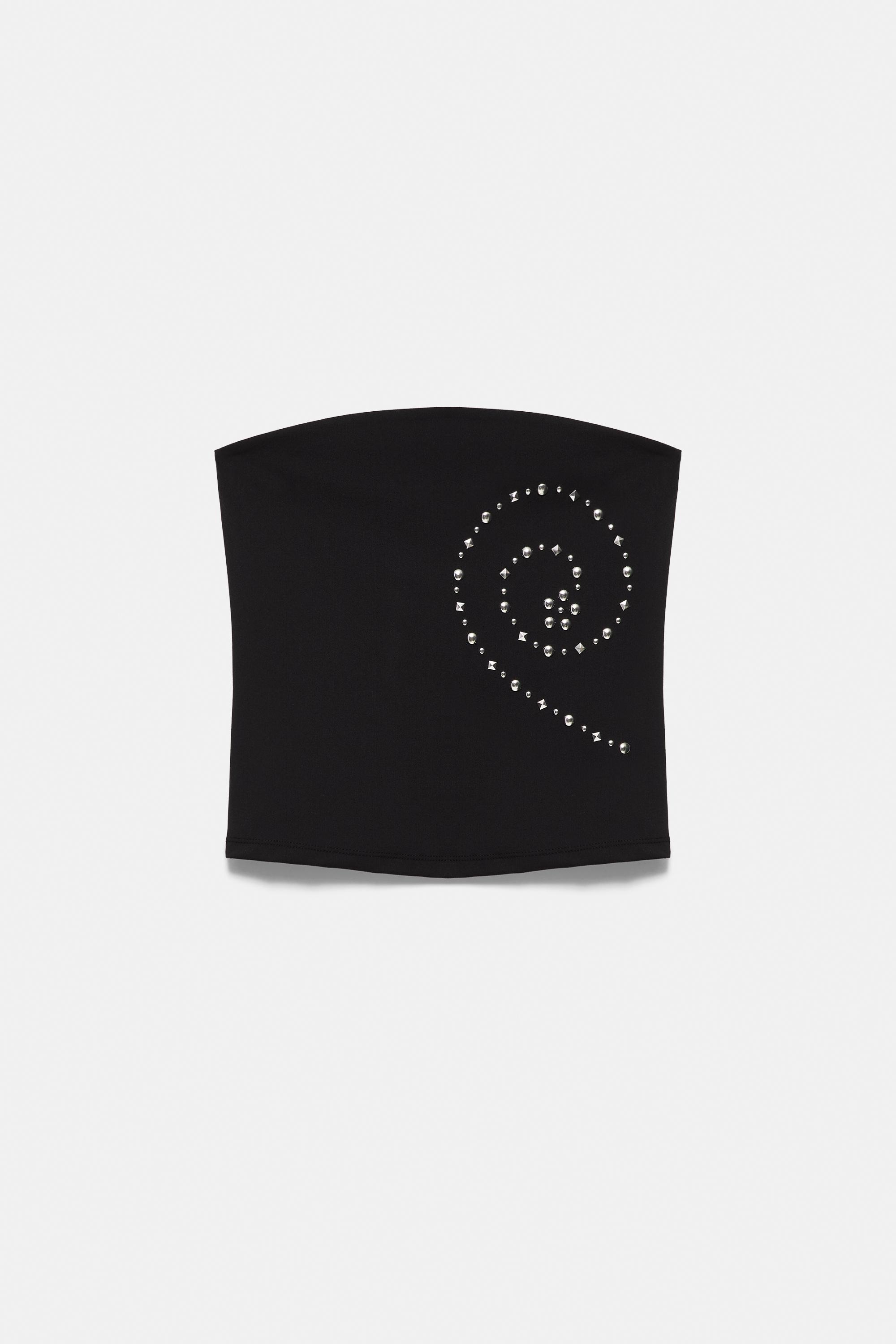 Studded bandeau top — Black