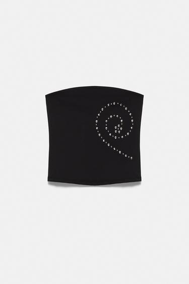 Studded bandeau top — Black 2