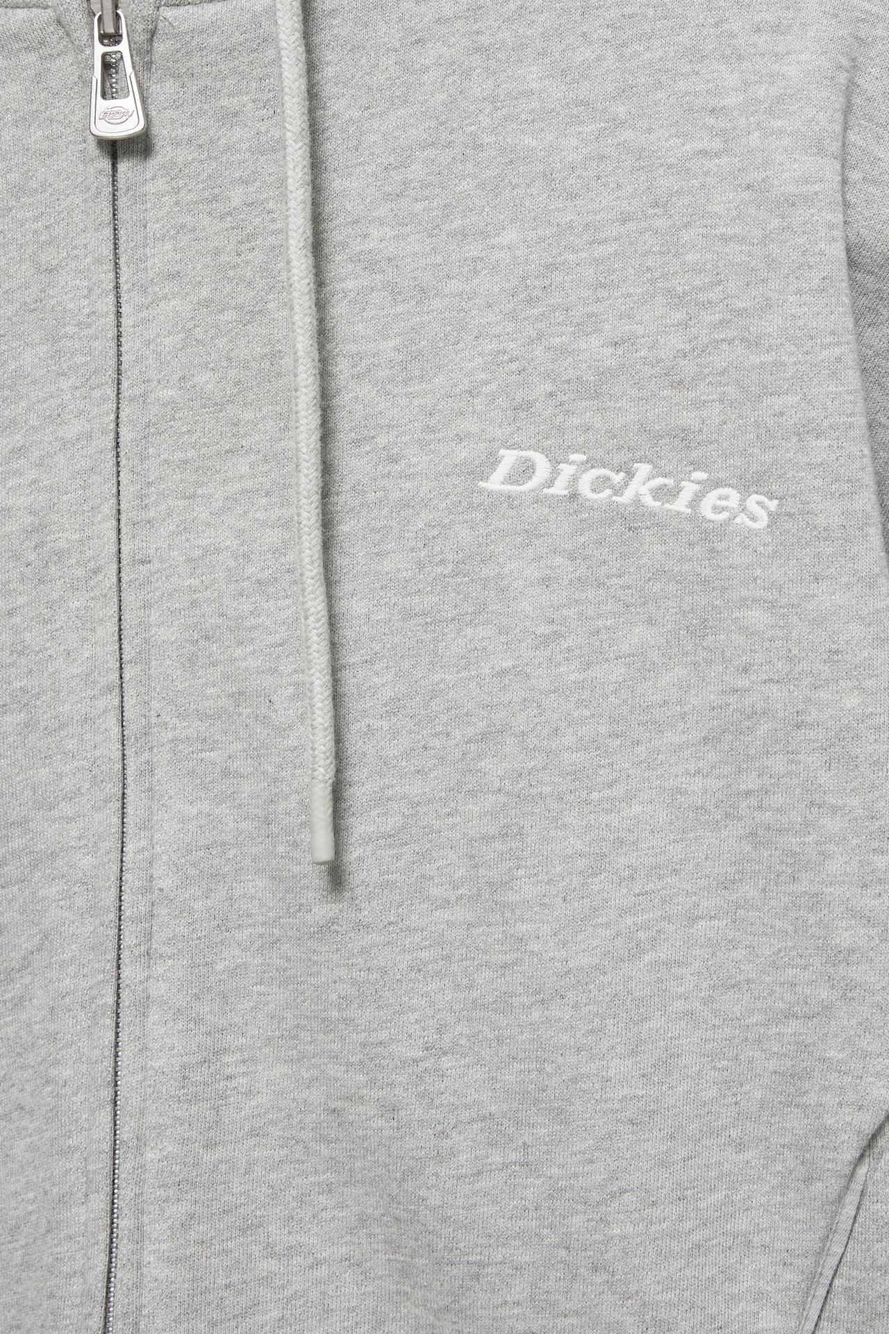 Dickies zip-up sweatshirt with hood — Grey marl