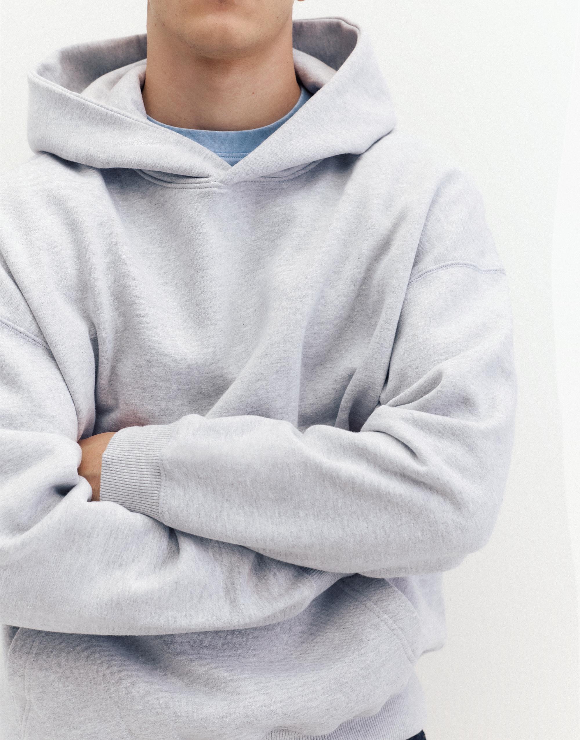 Boxy fit hoodie — Pale marl