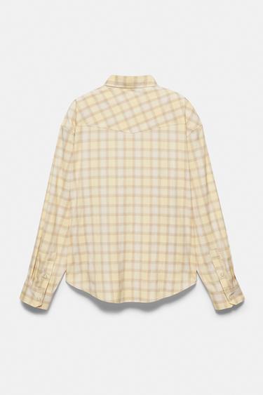 Long sleeve check shirt with pockets — Vanilla 6