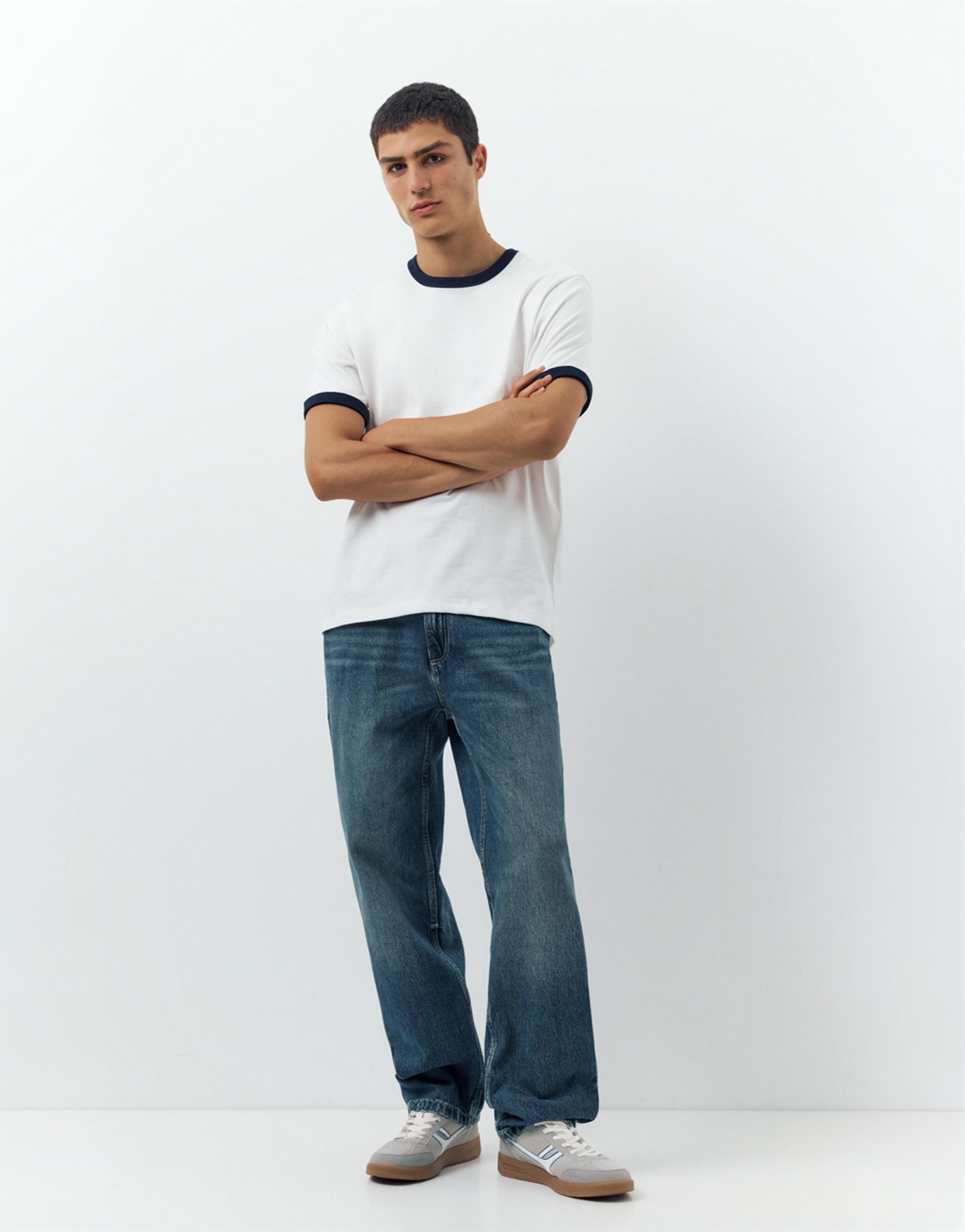 Straight-leg jeans — Dark blue