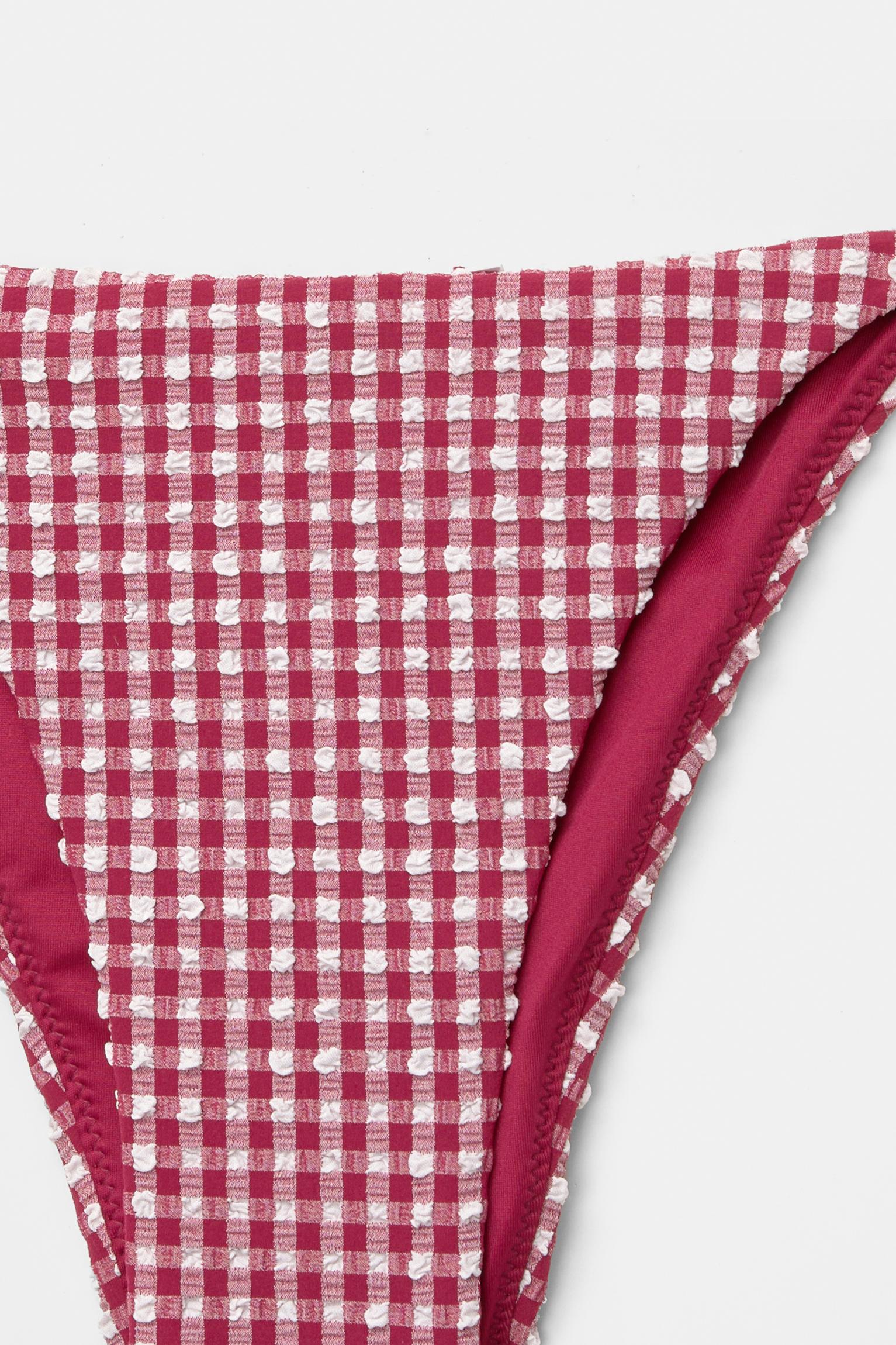 Gingham bikini bottoms — Maroon