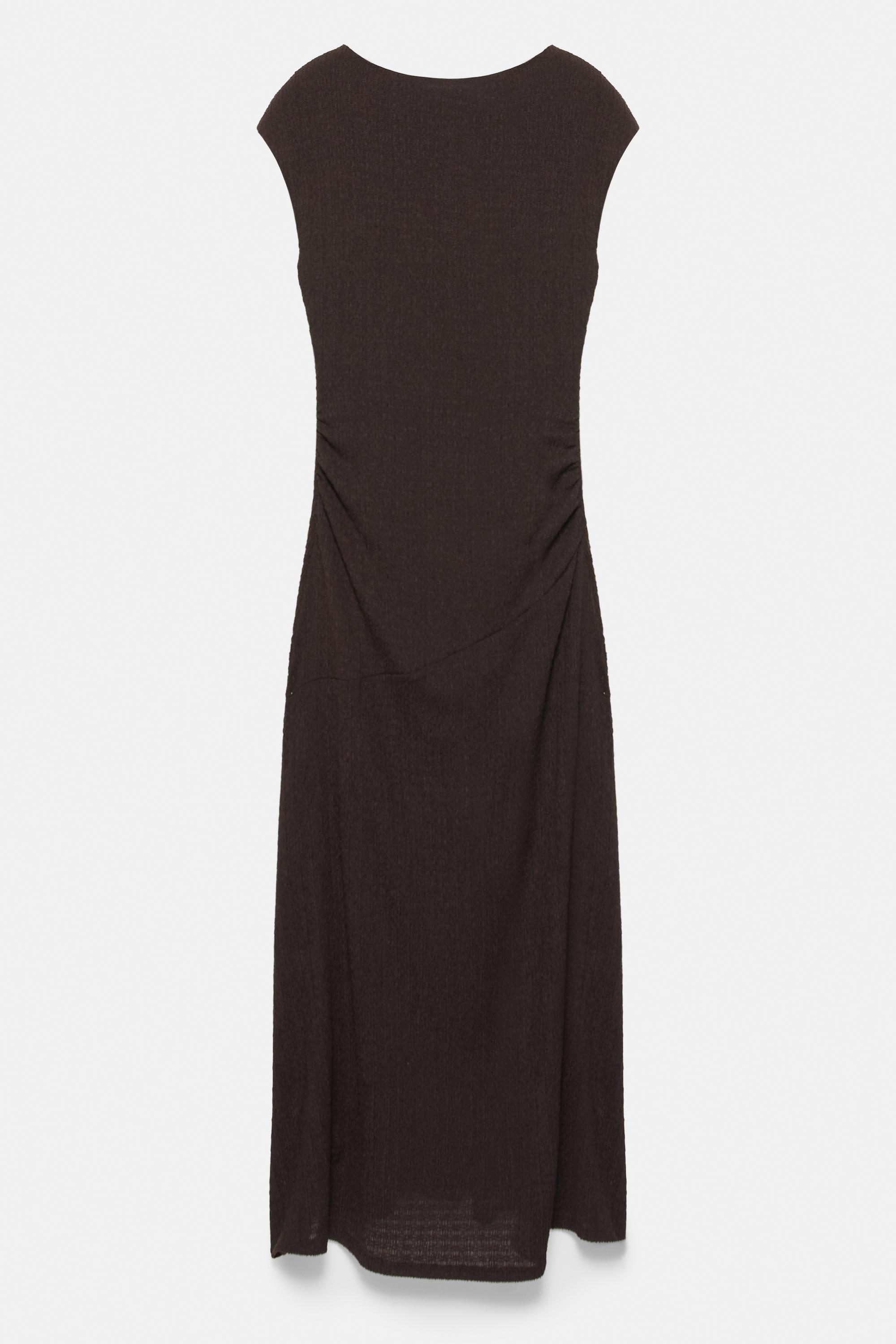 Crepe midi dress — Brown