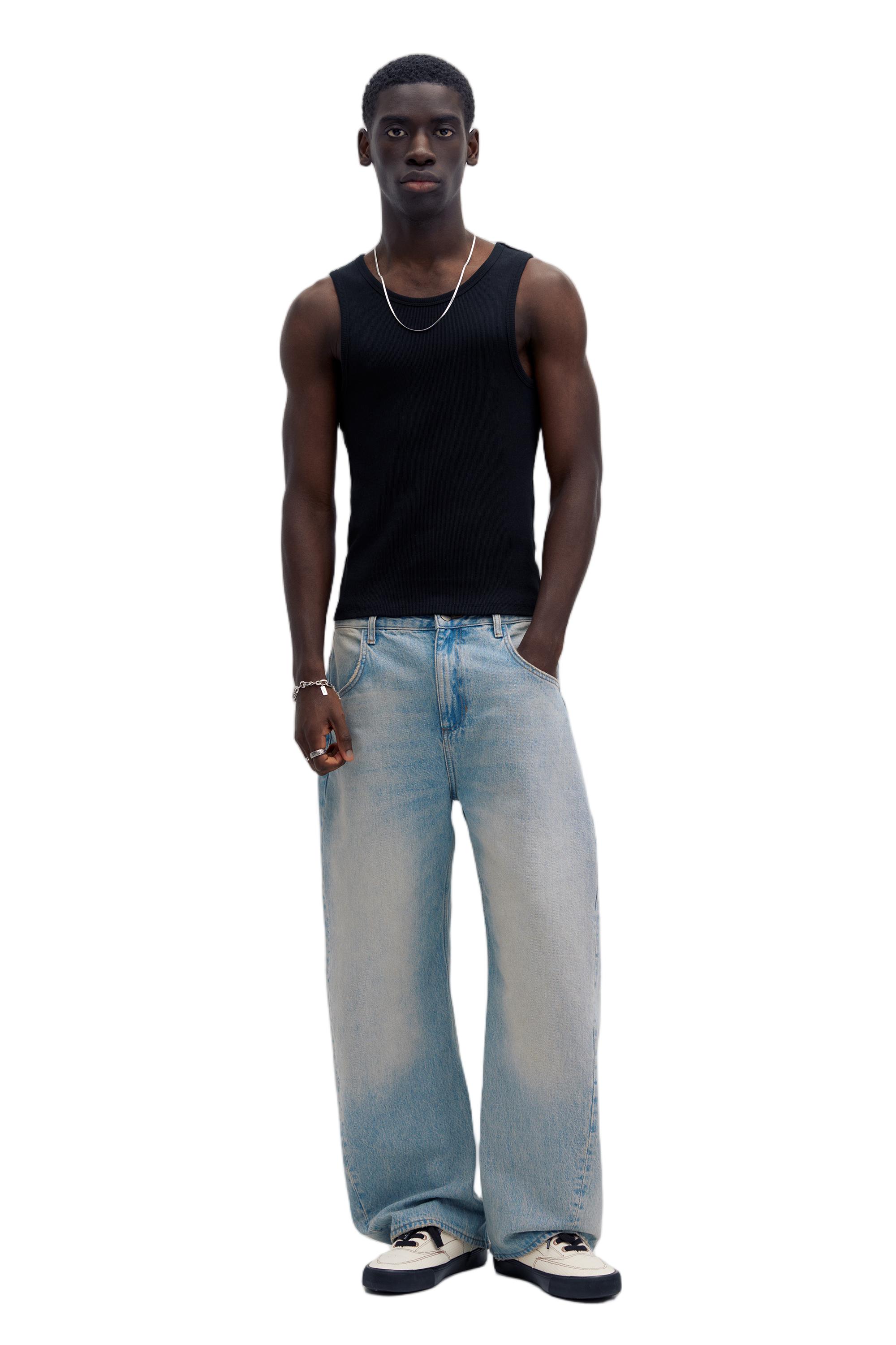 Ribbed tank top — Black