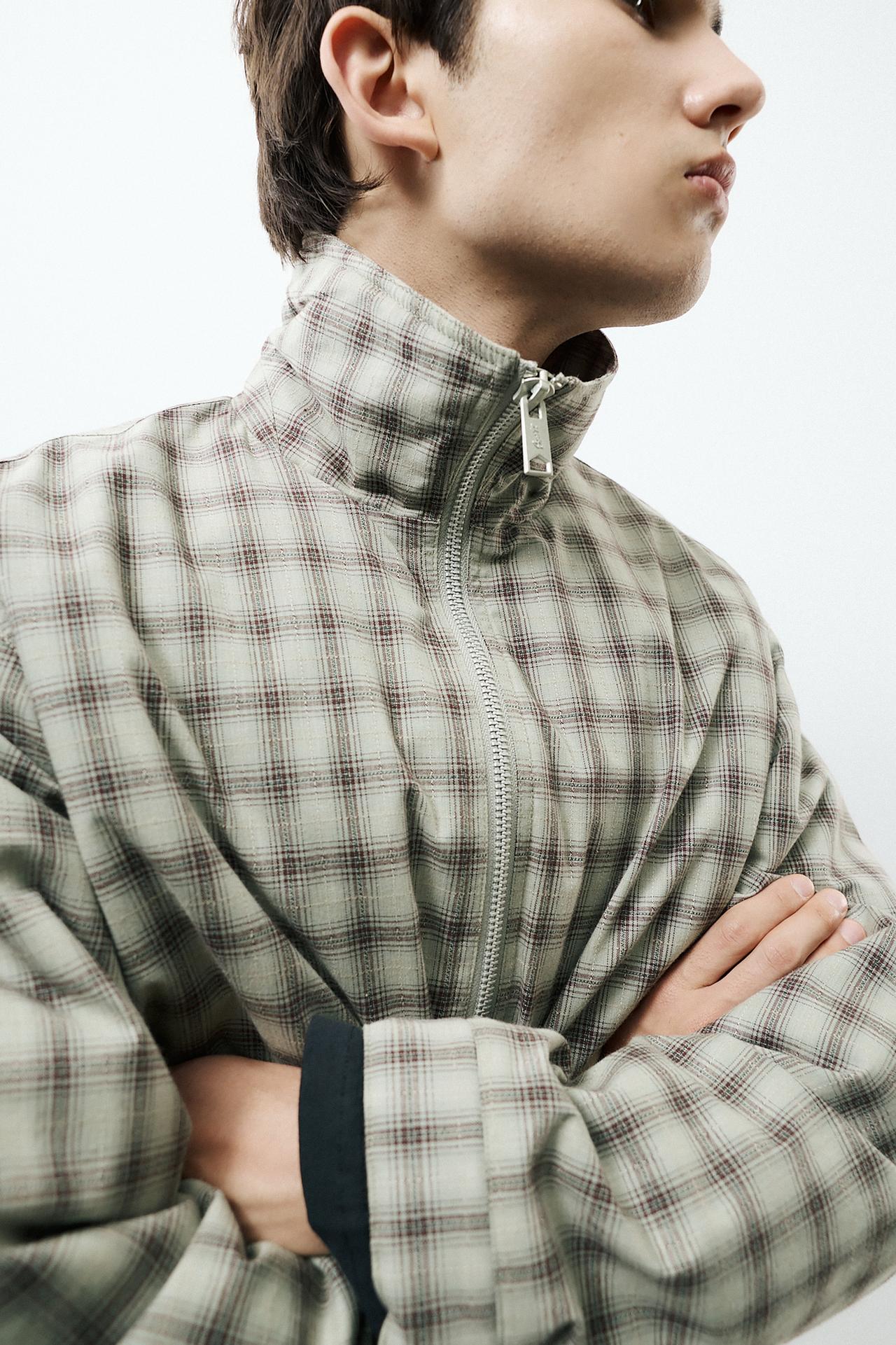 Check jacket — Pale green