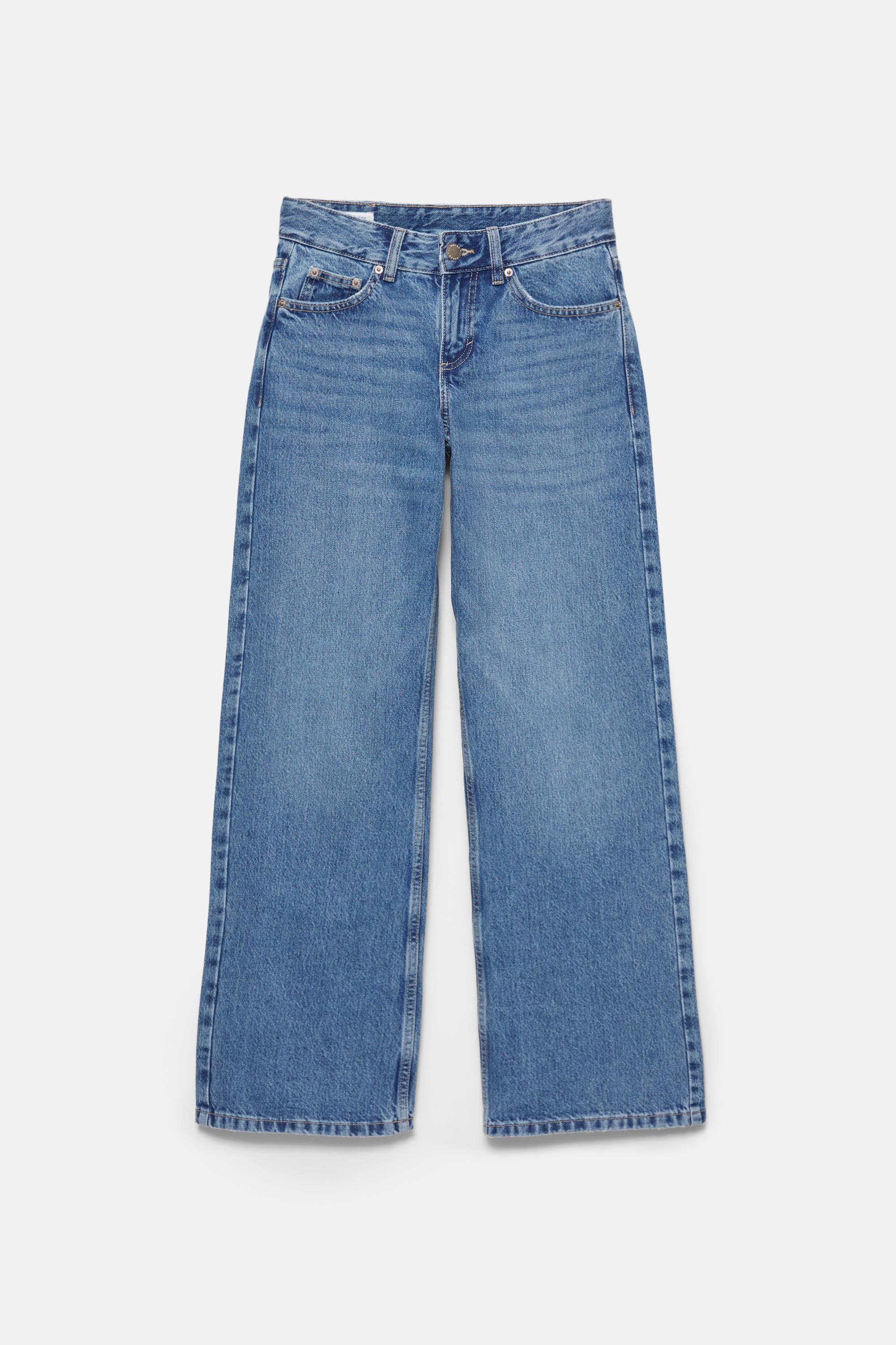 Low-rise straight-leg jeans — Medium blue