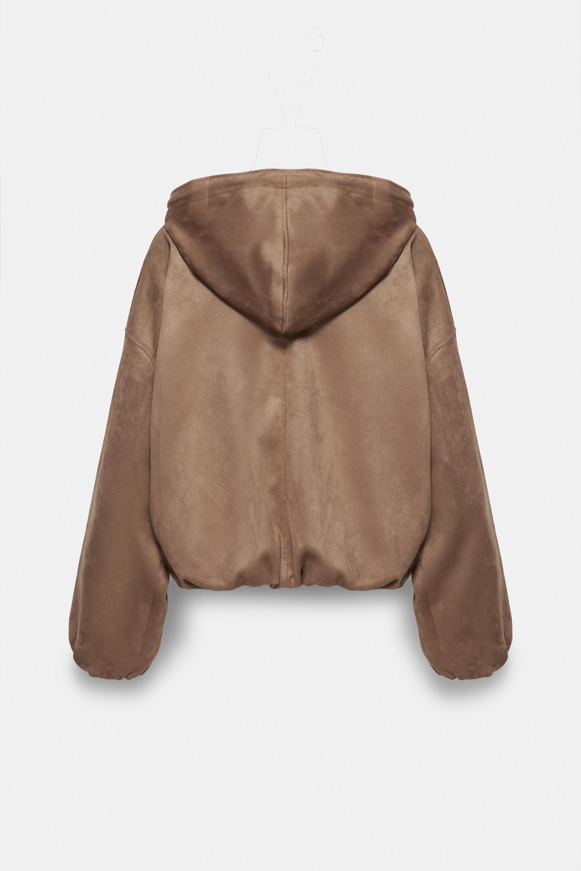 Pull&Bear Kapüşonlu suni süet bomber ceket