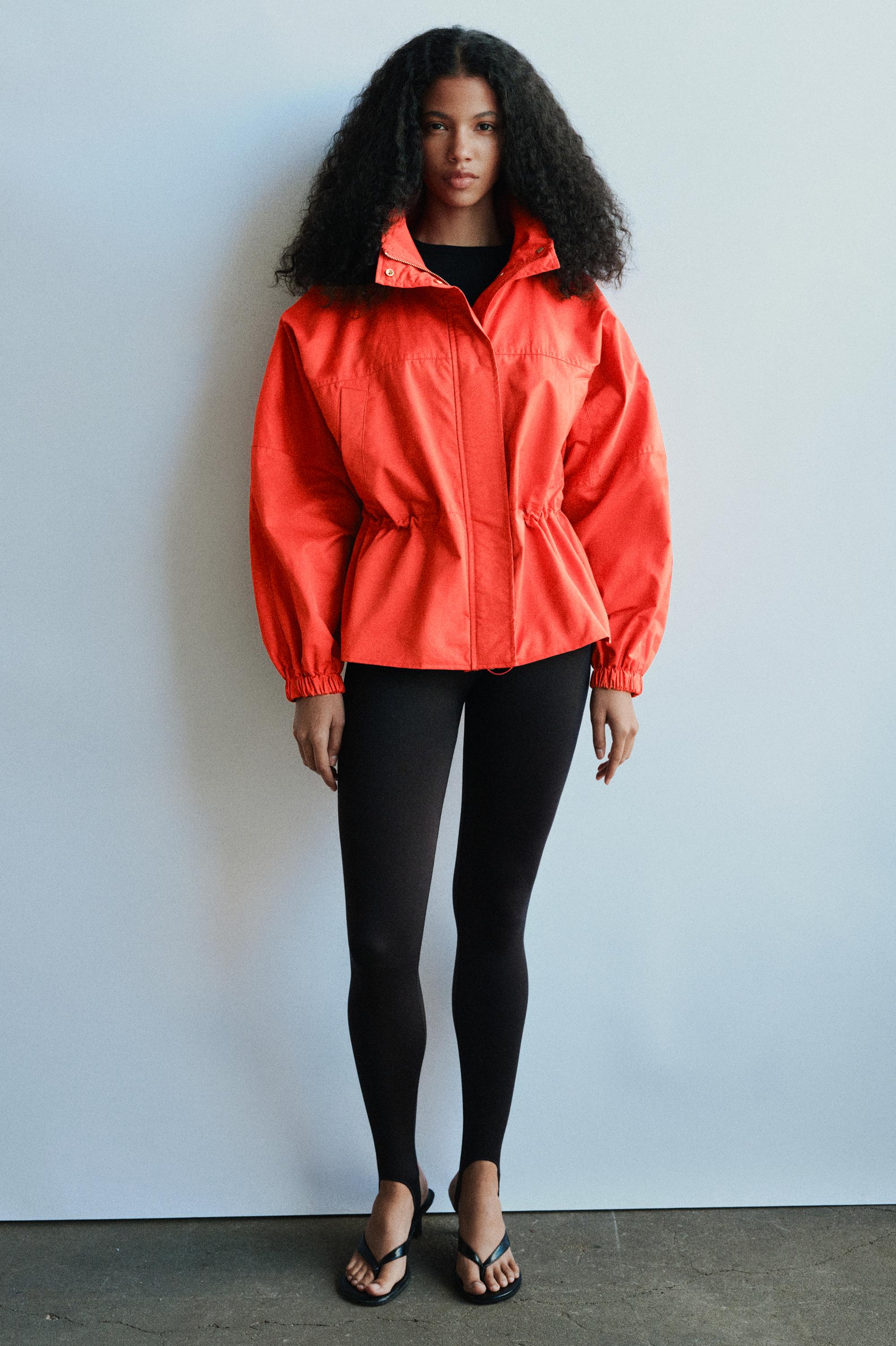 Drawstring waist jacket — Red