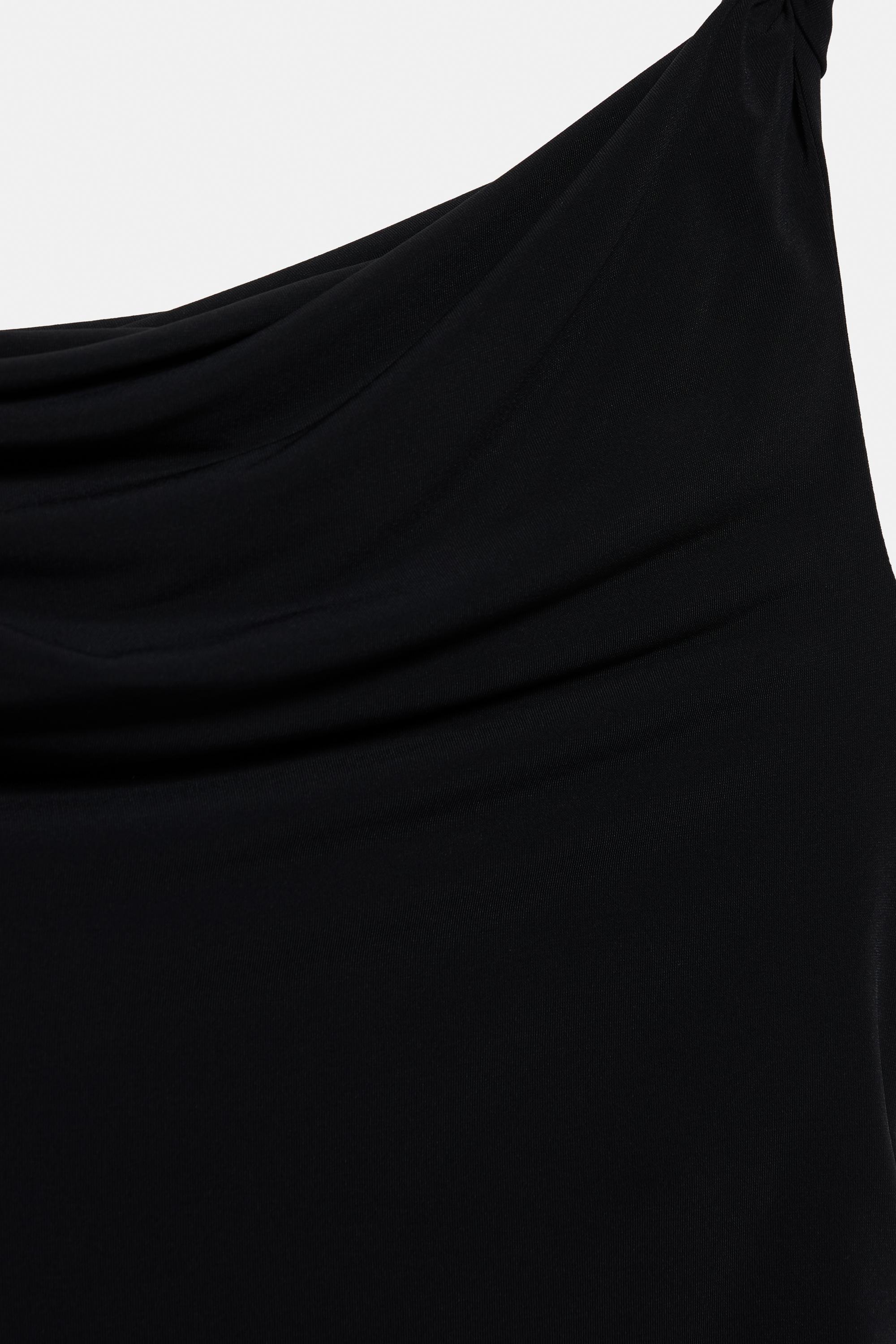 Asymmetric midi dress — Black