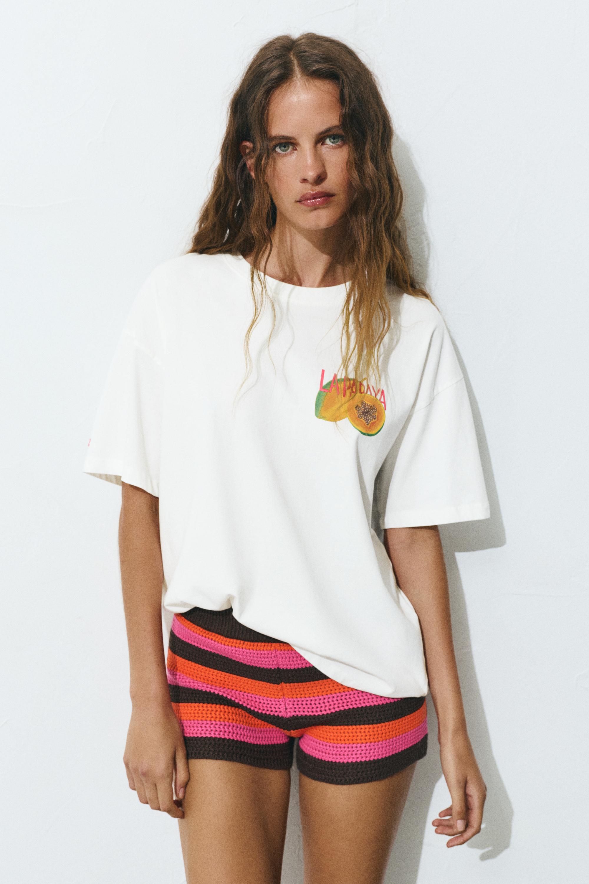 Papaya grafik baskılı t-shirt - Görsel 12