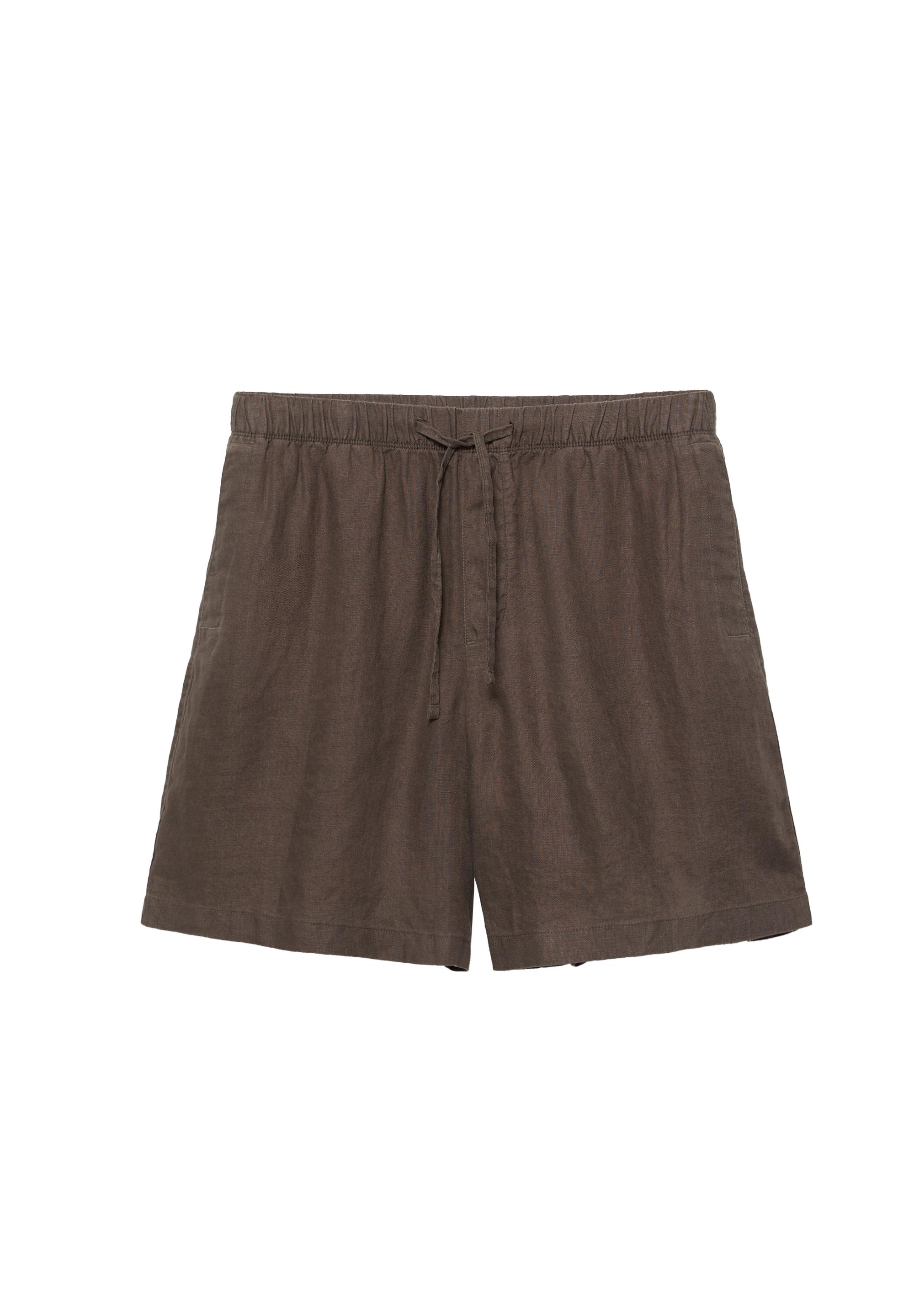 100% linen Bermuda sweat shorts — Brown