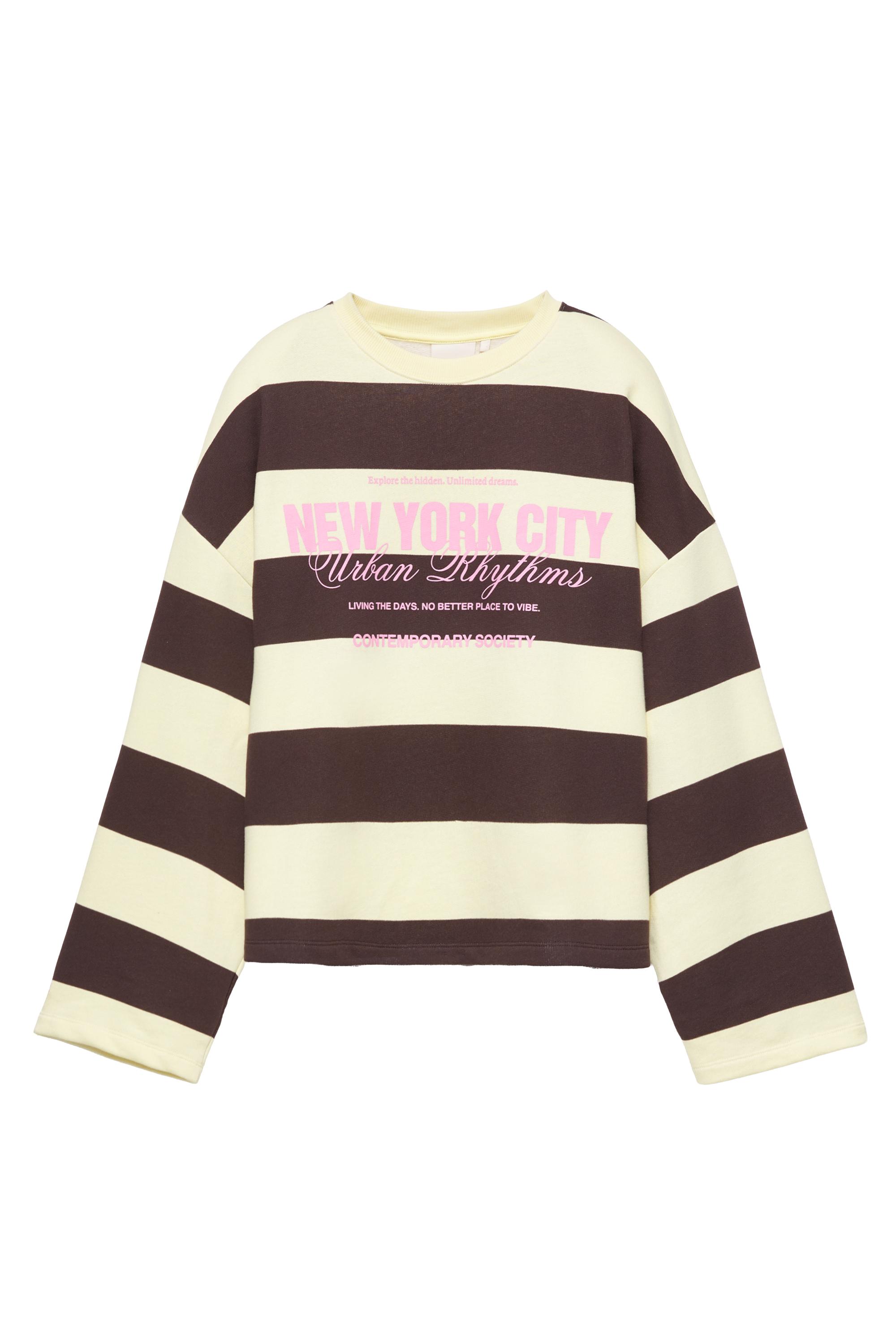 Pull&Bear Oversize çizgili sweatshirt görsel 4
