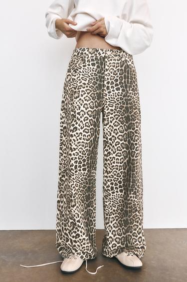 Leopard print baggy jeans — Brown 3
