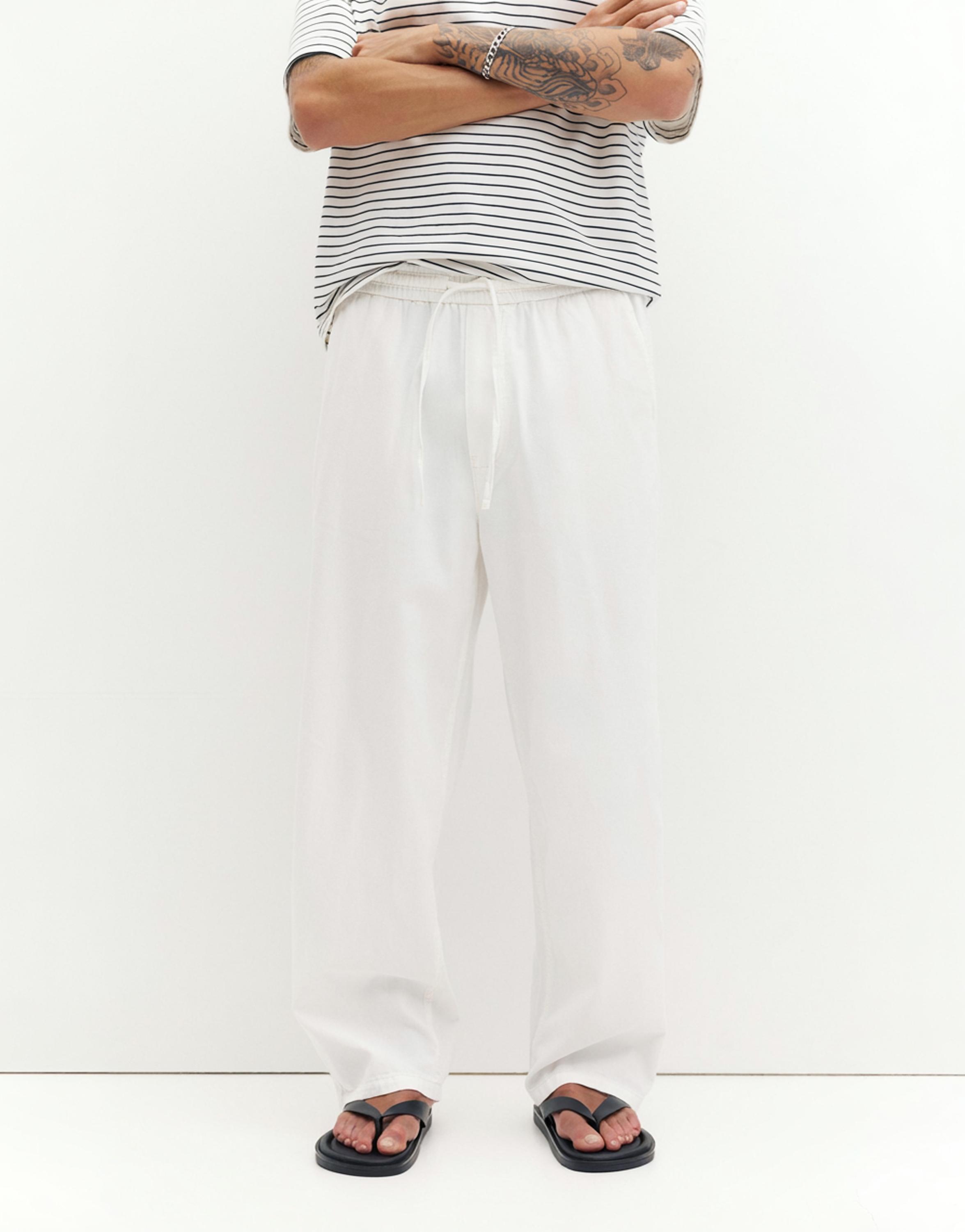 Denim joggers — Ecru
