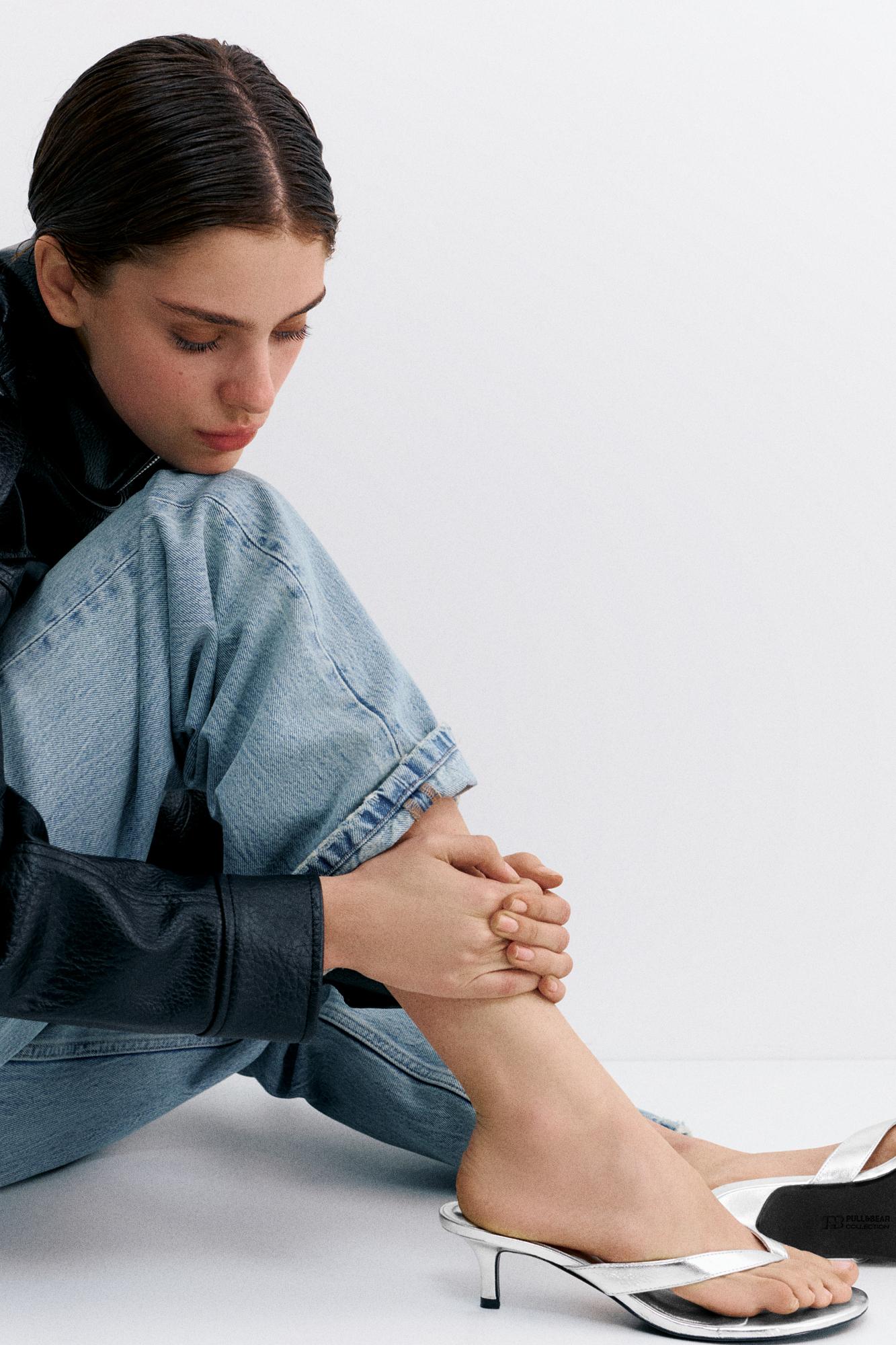 Metalik topuklu sandalet - Görsel 14