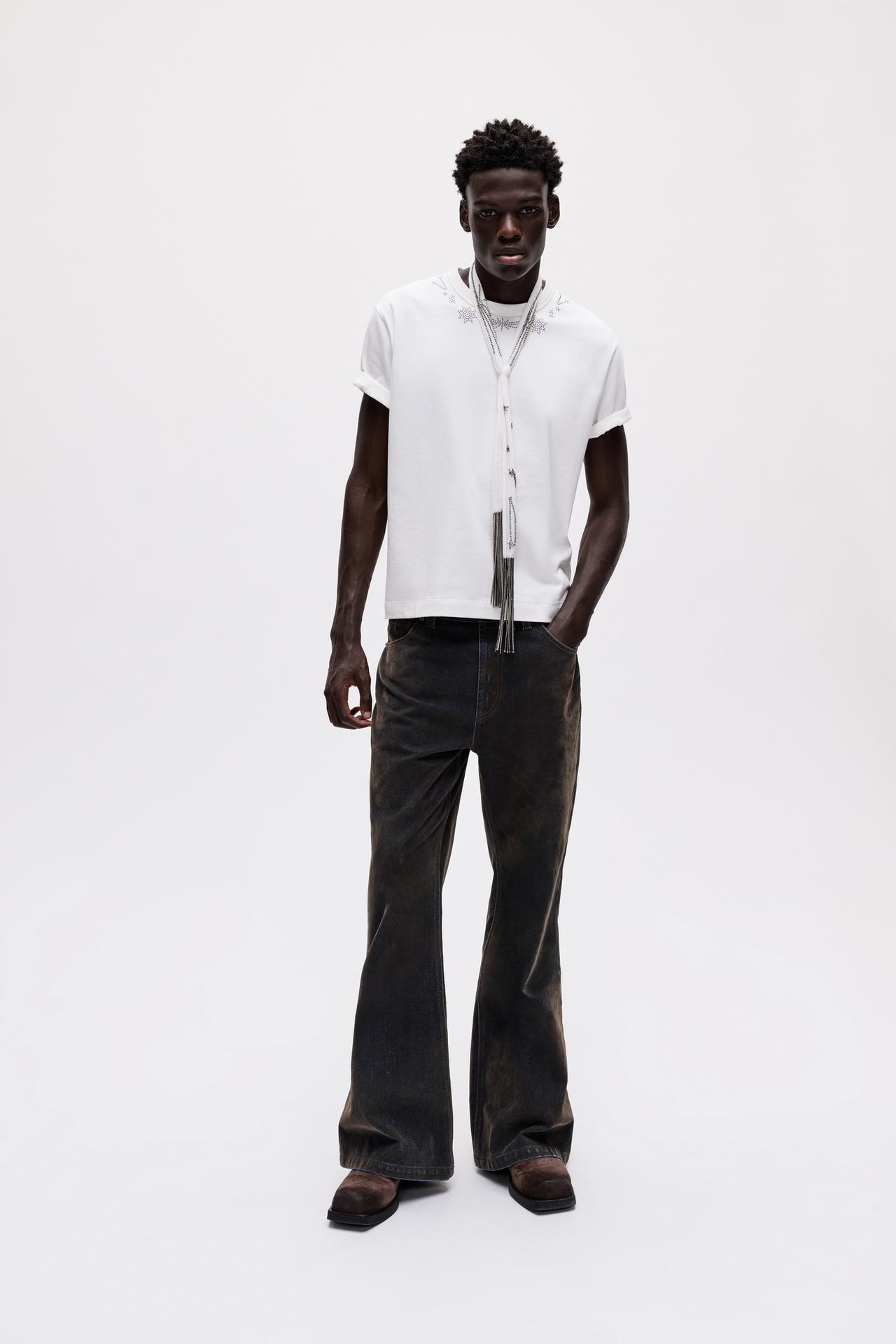 Oscar Ouyang stud T-shirt — White